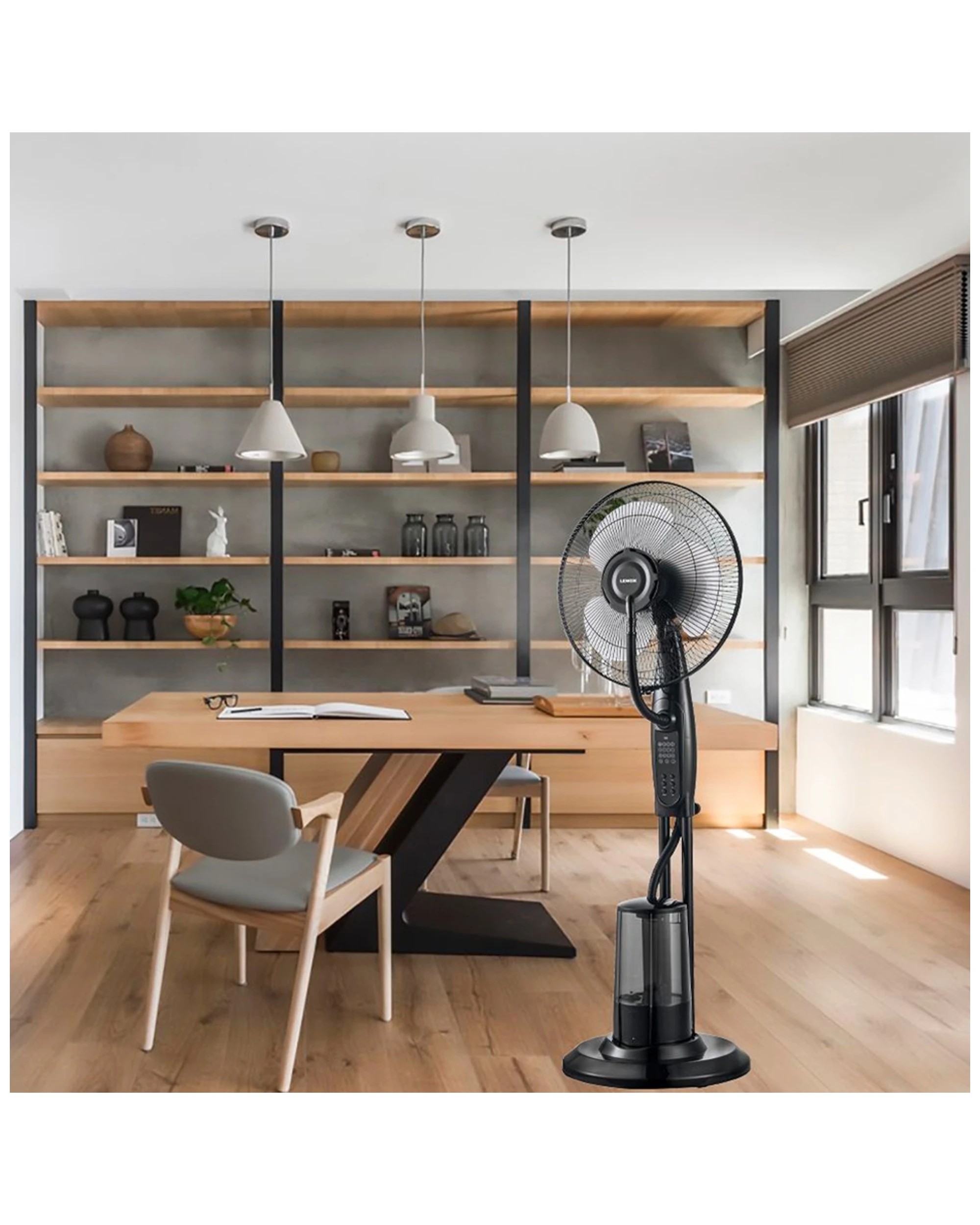 4 Lenoxx 40cm Home Standing Pedestal Air Cooling Fan W/misting Water Spray - Black, 4 of 5