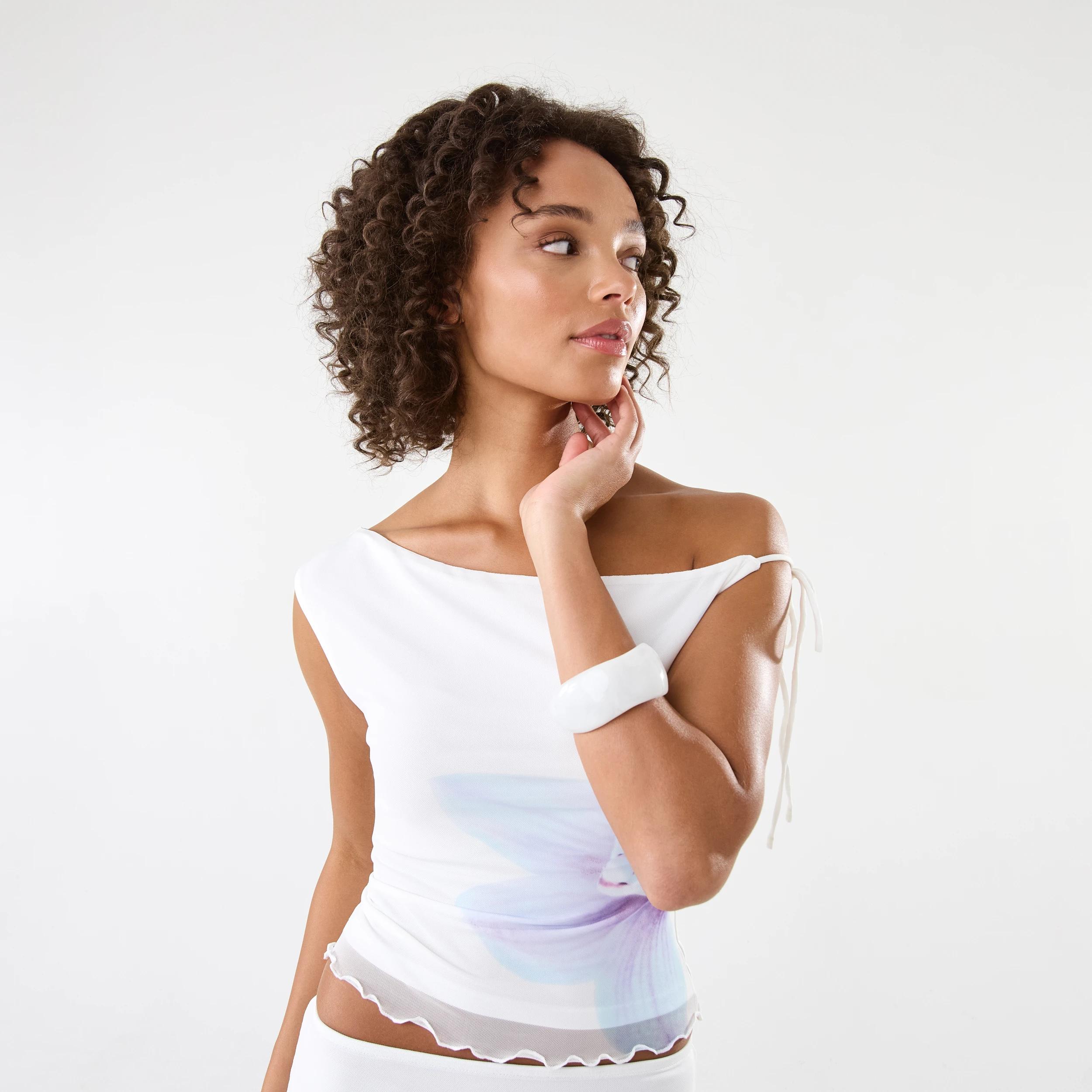 6 Chunky Bangle - White White, 6 of 6