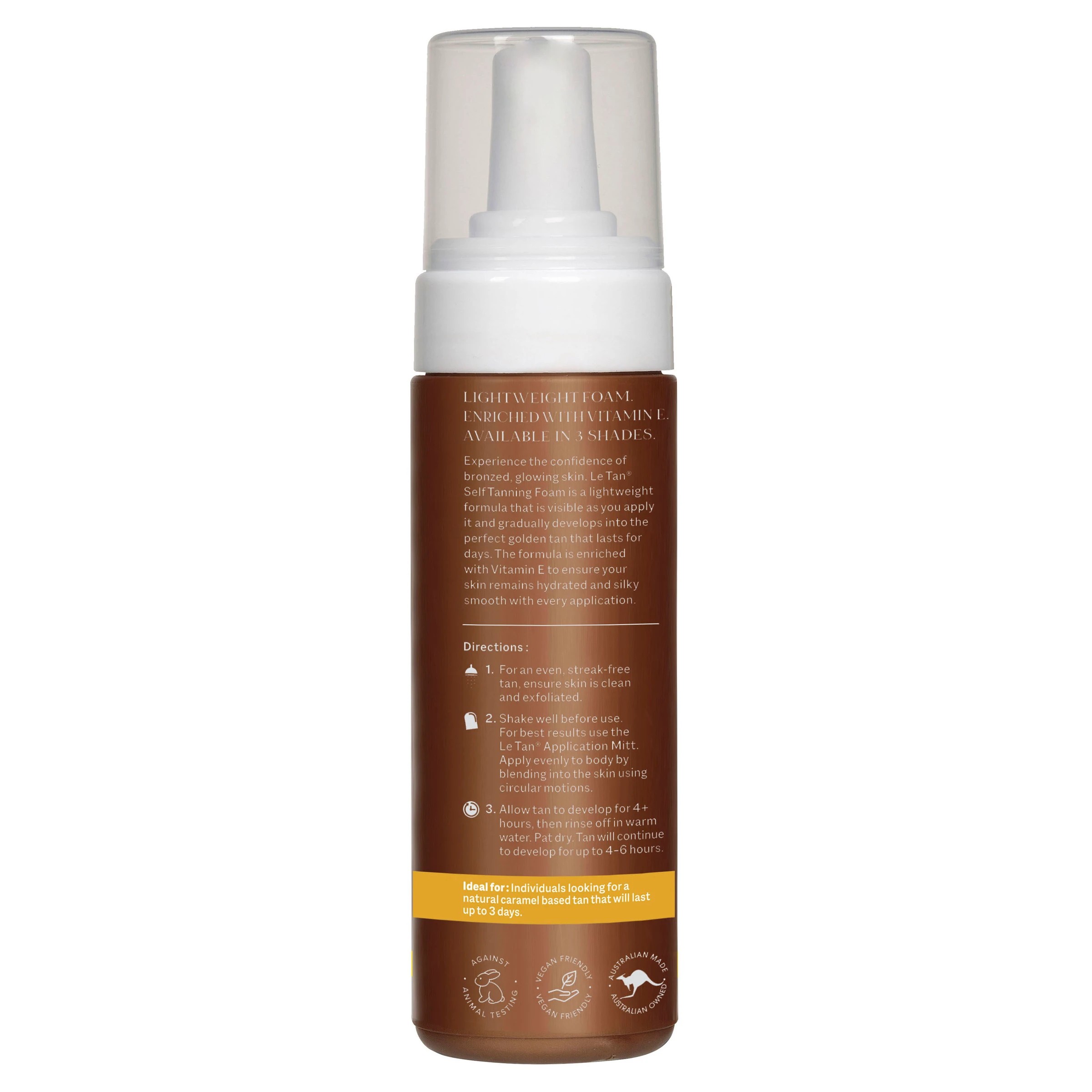 2 Le Tan Classic Self Tanning Foam 180ml - Light Medium, 2 of 5