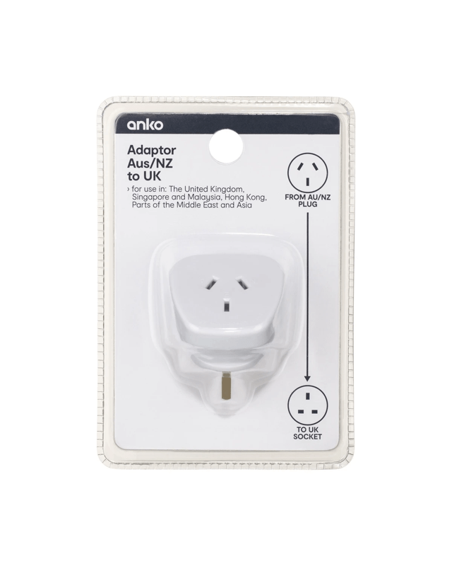 Adaptor - AU/NZ Plug to UK Socket - Triple Flat 