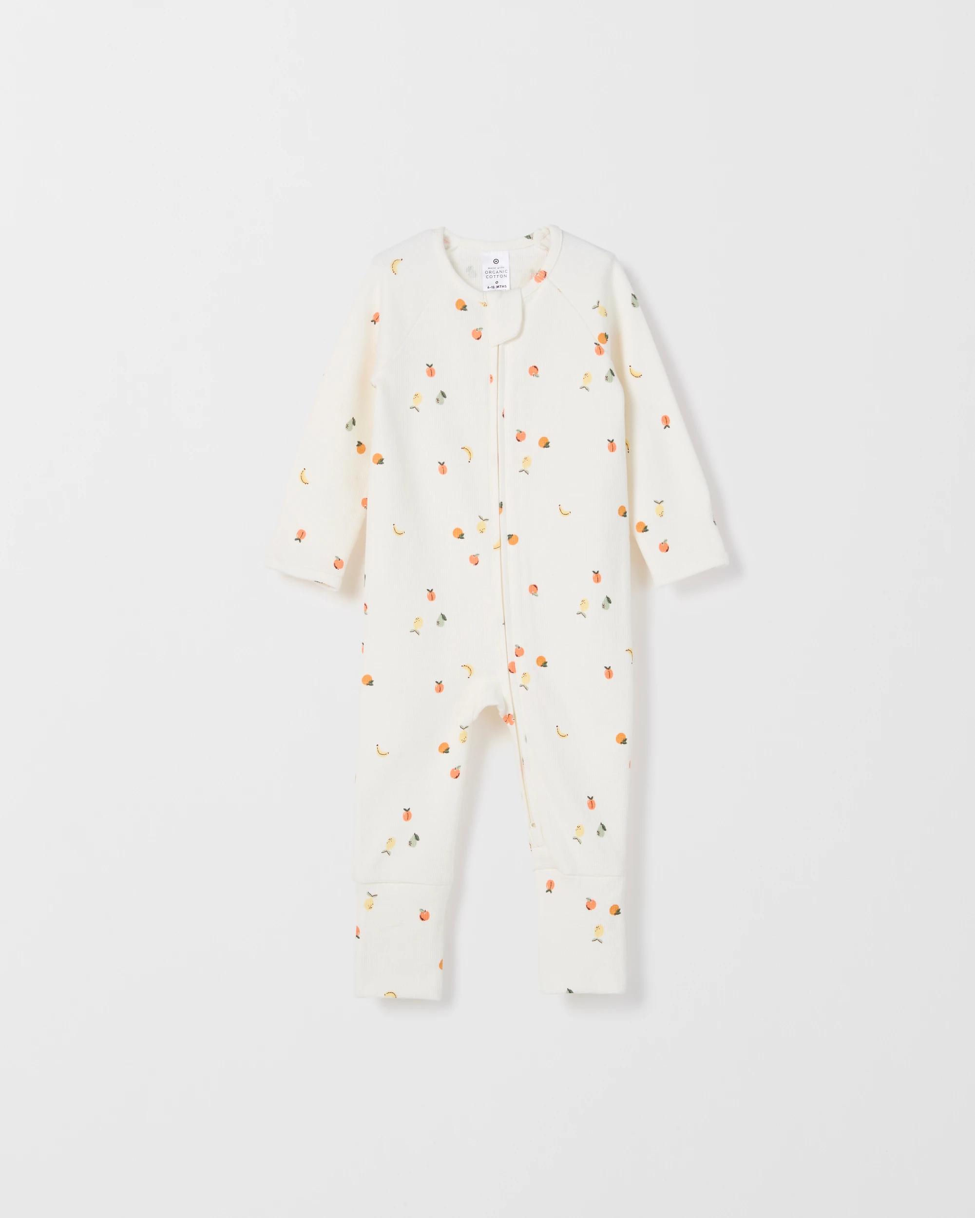 2 Target Baby Organic Cotton 2 Pack Waffle/Rib Zip Elevated Coverall FRUIT SALAD, 2 of 4