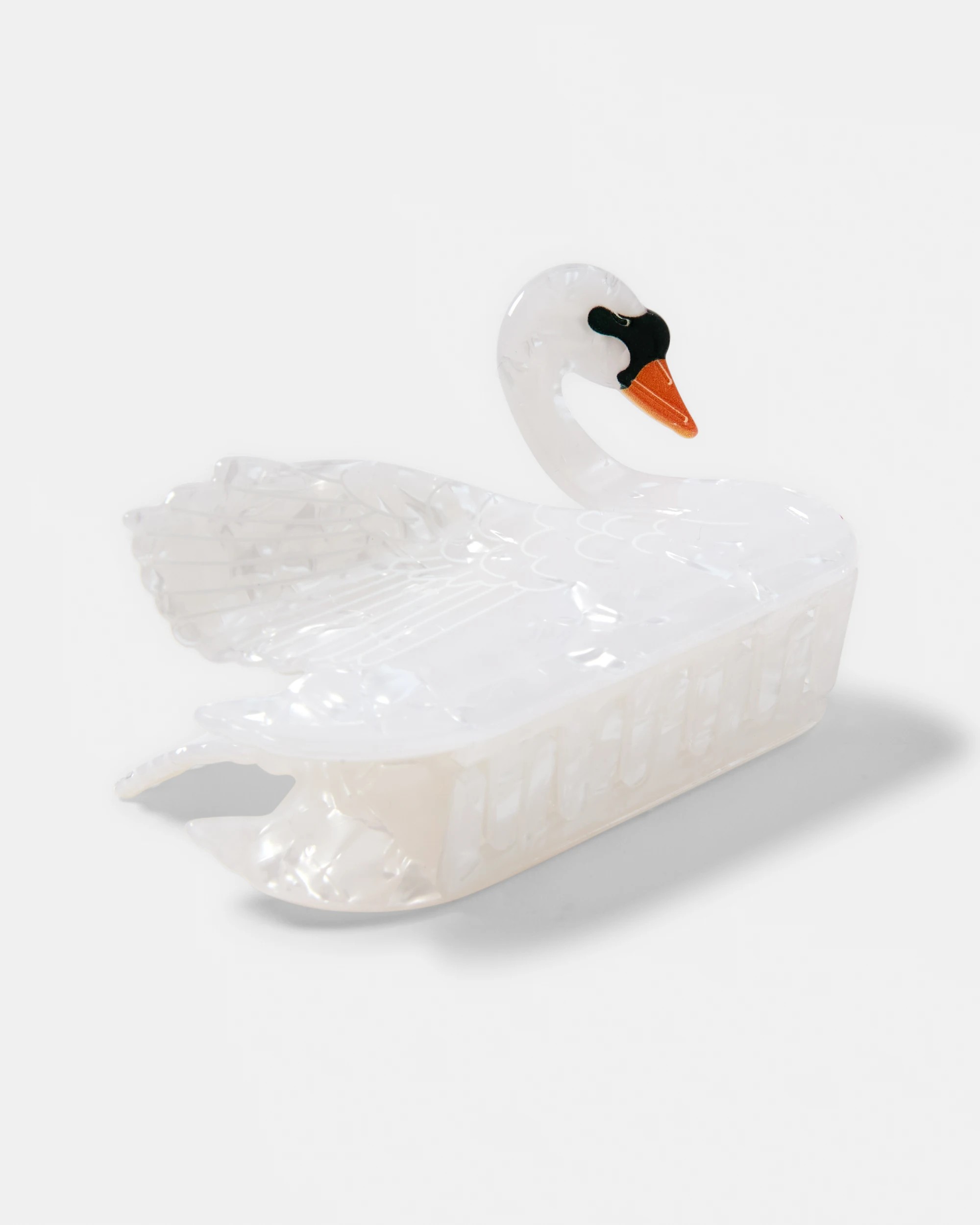 1 White Novelty Swan Claw Hair Clip, 1 of 3