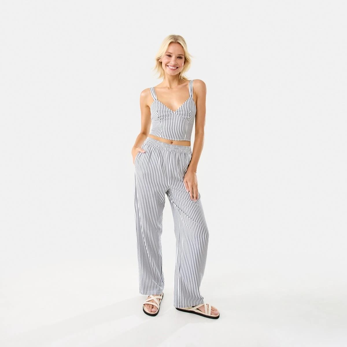 2 Relaxed Pants Navy Strp, 2 of 8