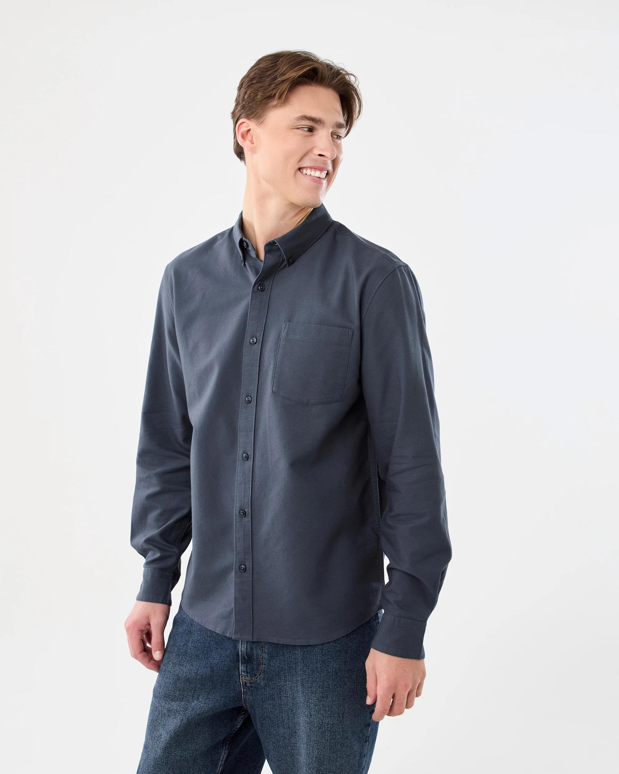 2 Long Sleeve Oxford Shirt Blu Night, 2 of 8