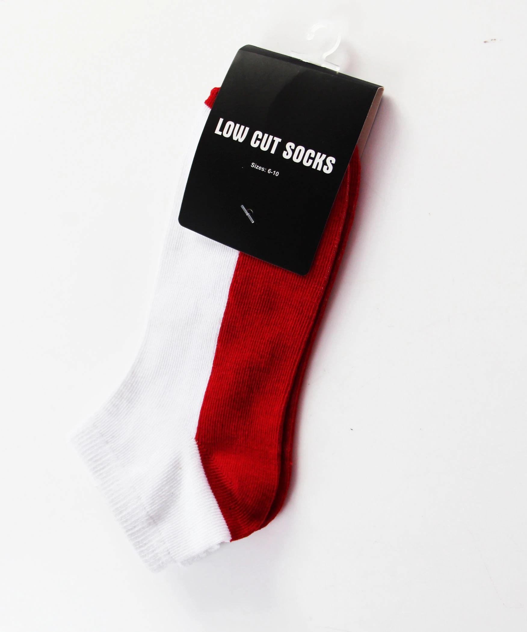 1 Zasel 1 Pair Mens Low Cut Sport Casual Socks WHITE & RED, 1 of 1