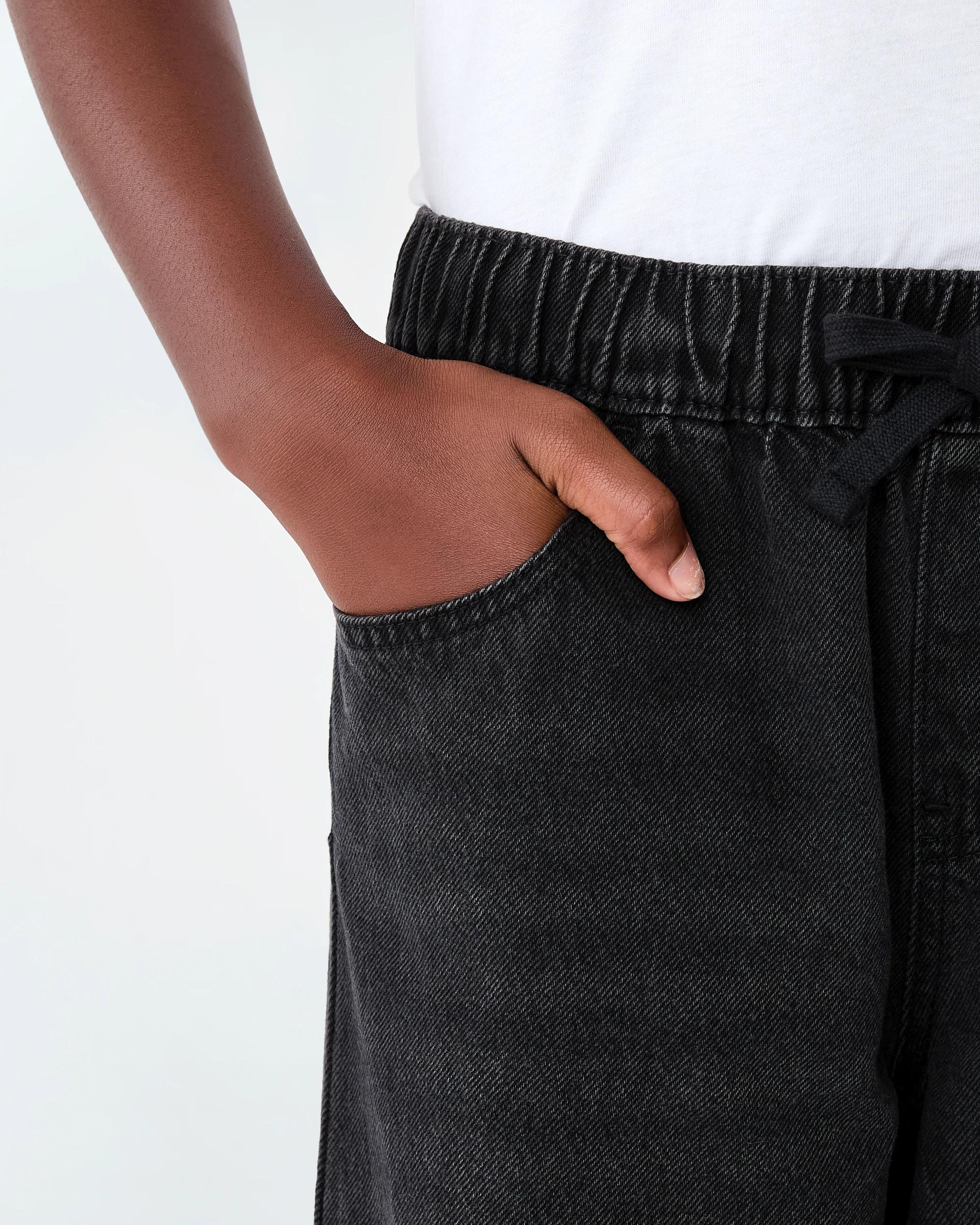5 Wide Leg Elastic Jeans Blk Denim, 5 of 7