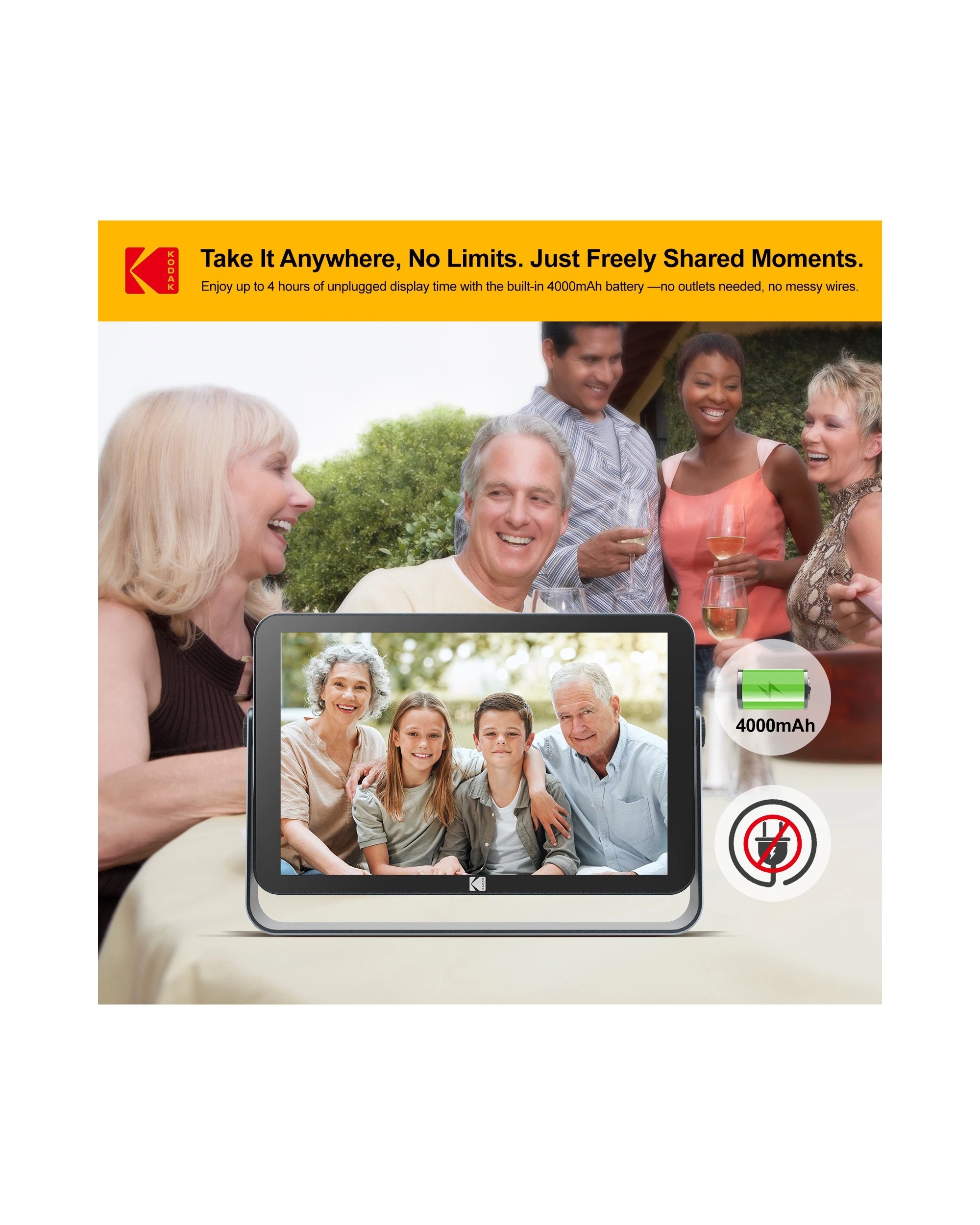 6 Kodak RWF-109 10.1 Inch Rechargeable WiFi Digital Photo Frame 32GB, 6 of 9