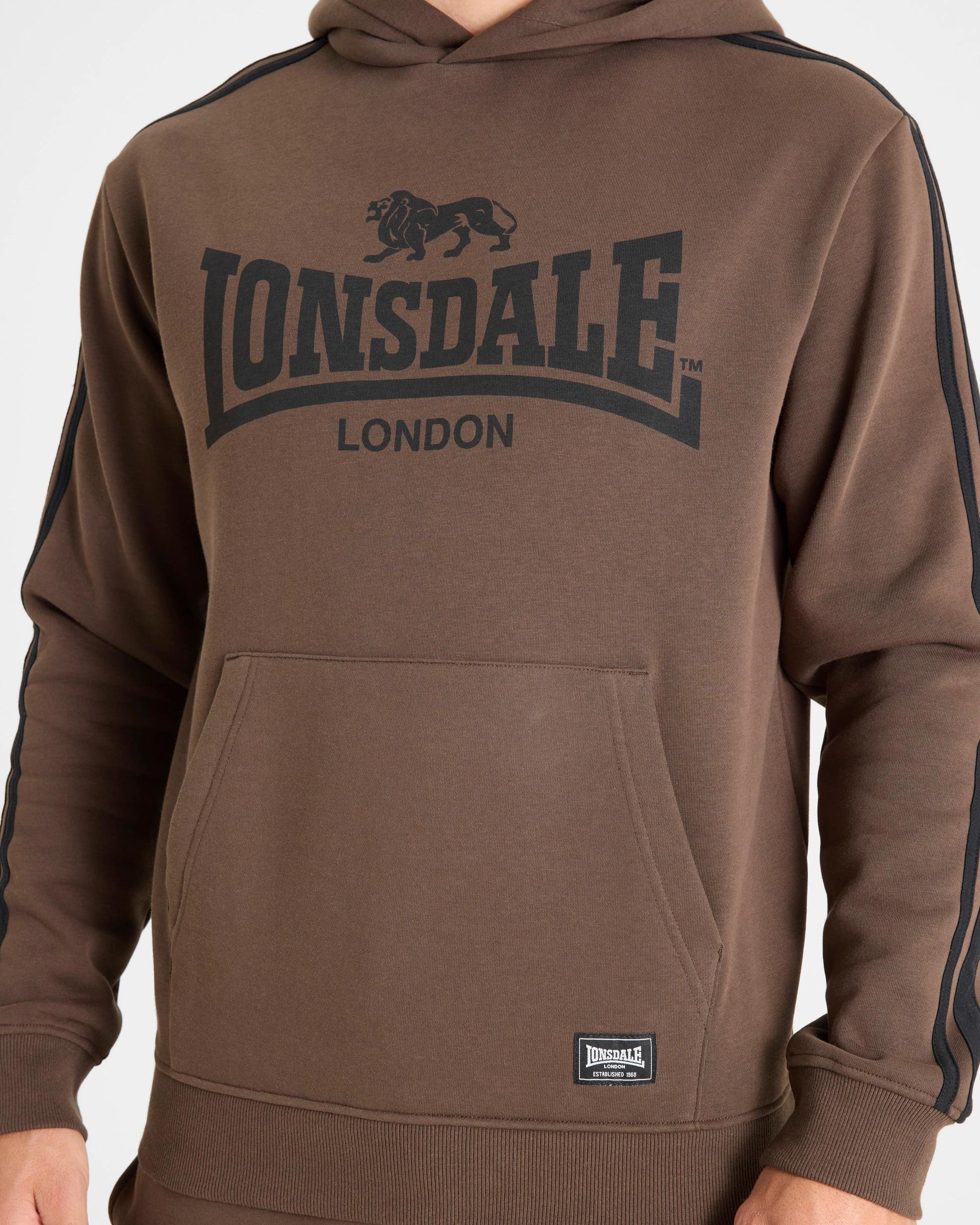 3 Lonsdale London Long Sleeve Hoodie CHOCOLATE, 3 of 4