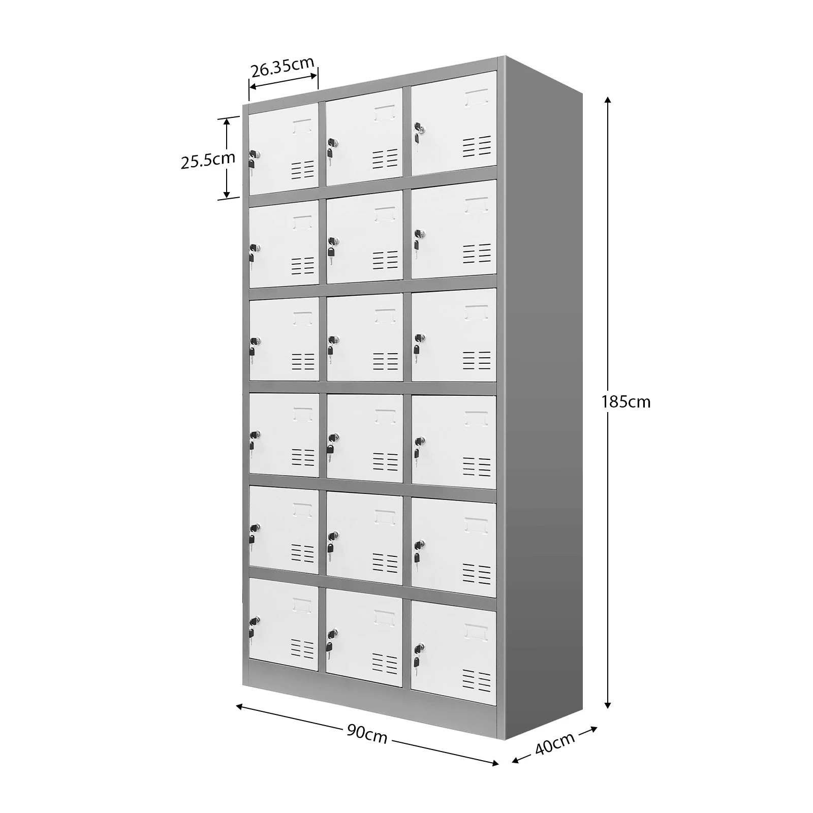 4 Ausway 18 Doors Metal Steel Locker Storage Cabinet Gym Office School, 4 of 7