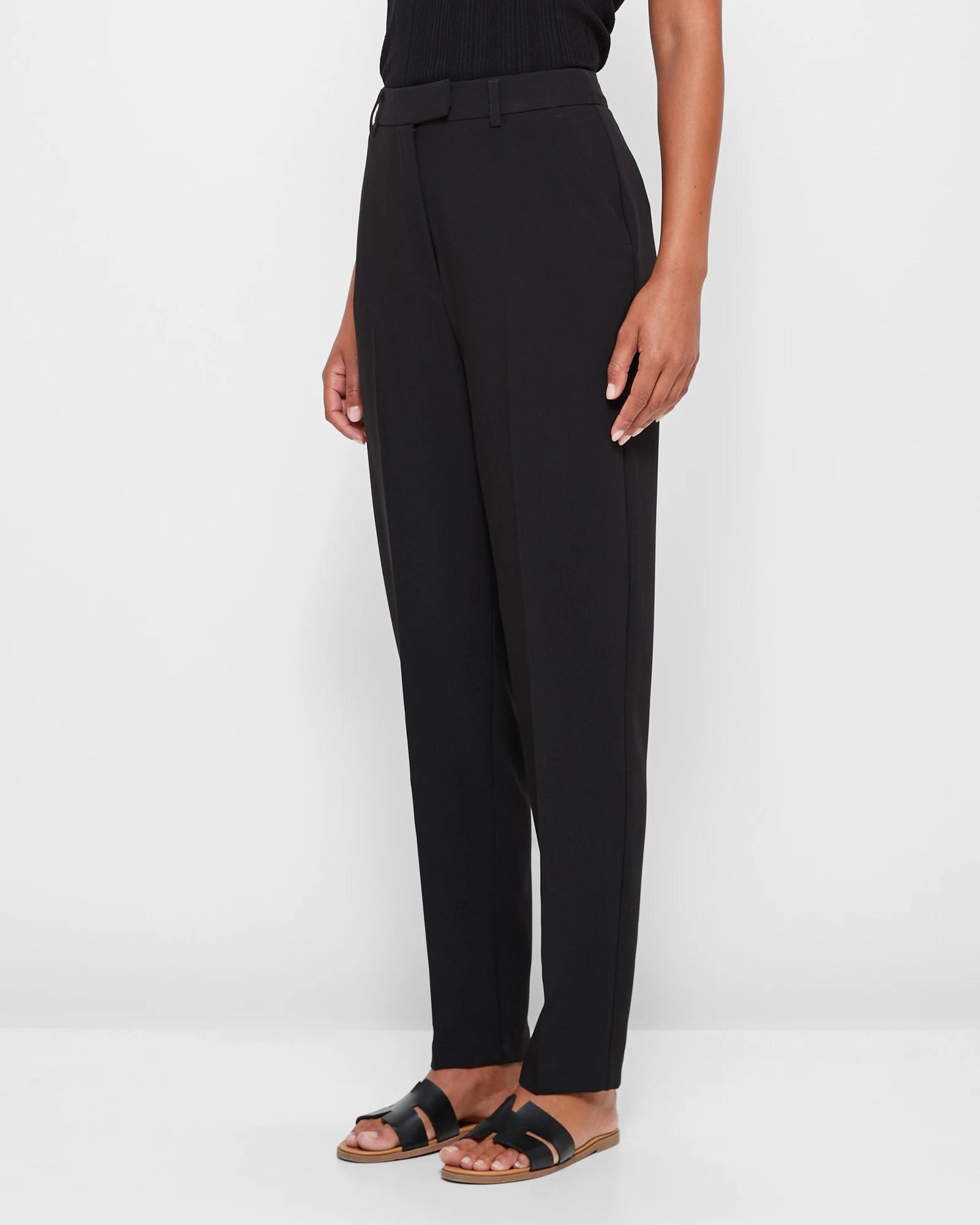 3 High Waist Tapered Full Length Pants - Preview BLACK, 3 of 10