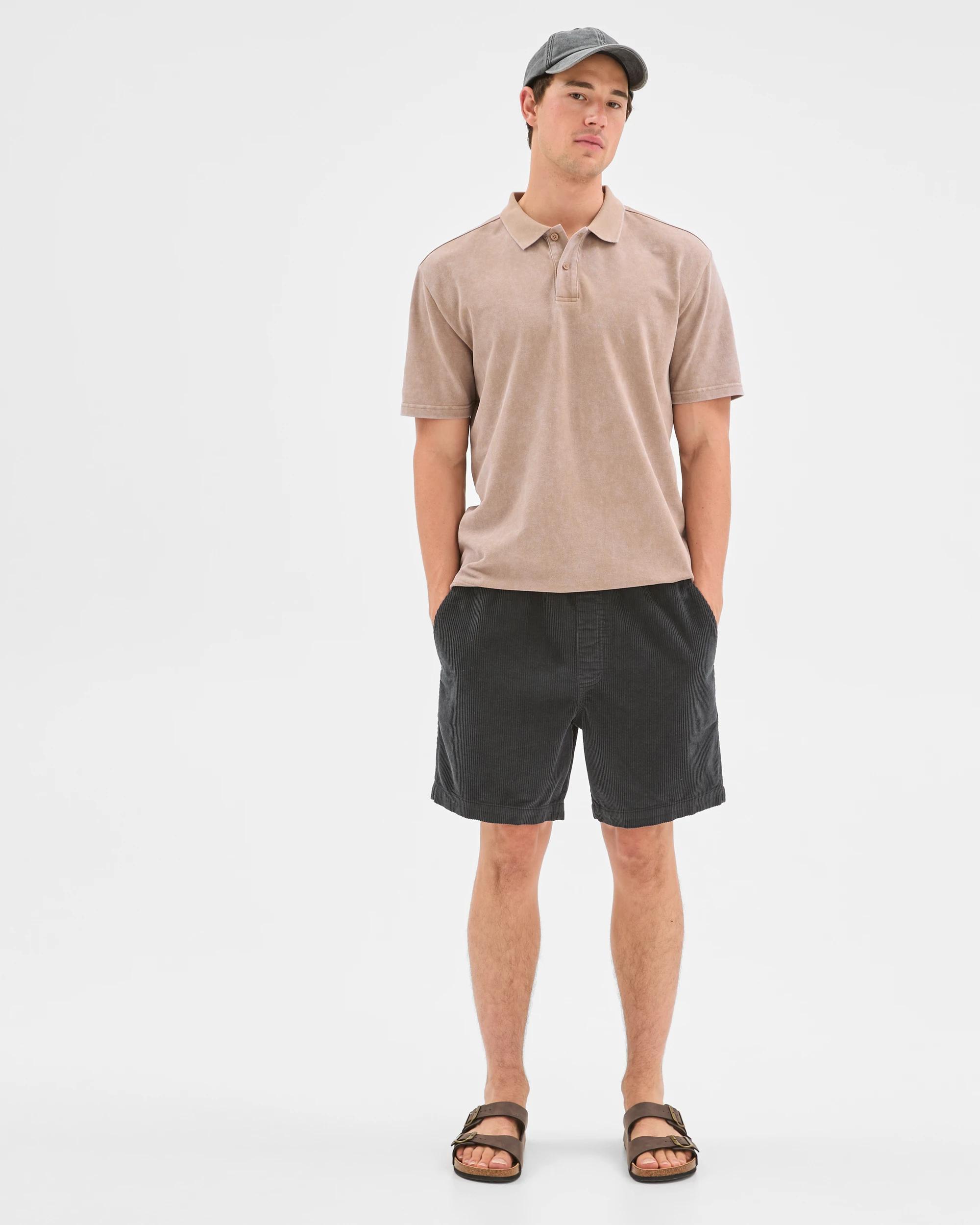 2 Commons Australian Cotton Overdyed Pique Polo Top TIMBER, 2 of 6