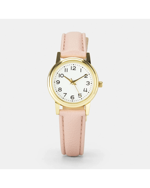 Womens Analogue Watch with Gold Case & Peach S