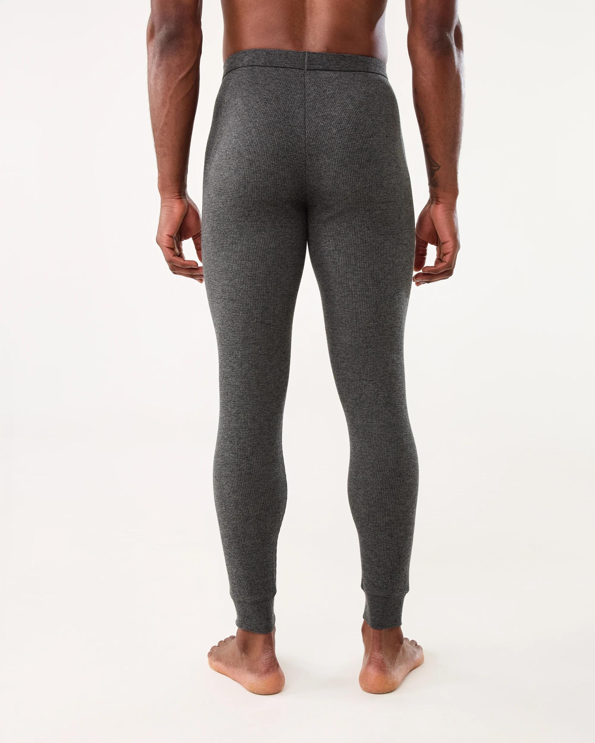 3 Long Leg Mini Waffle Thermal Pants Gry Chmrle, 3 of 4