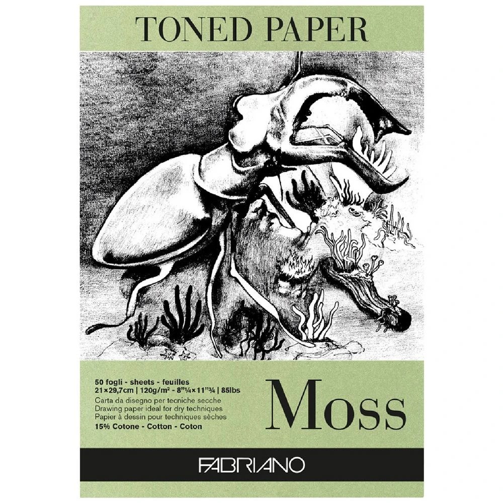 1 Fabriano A4 Toned Pastel Pad 120GSM 50 Sheets Moss, 1 of 2