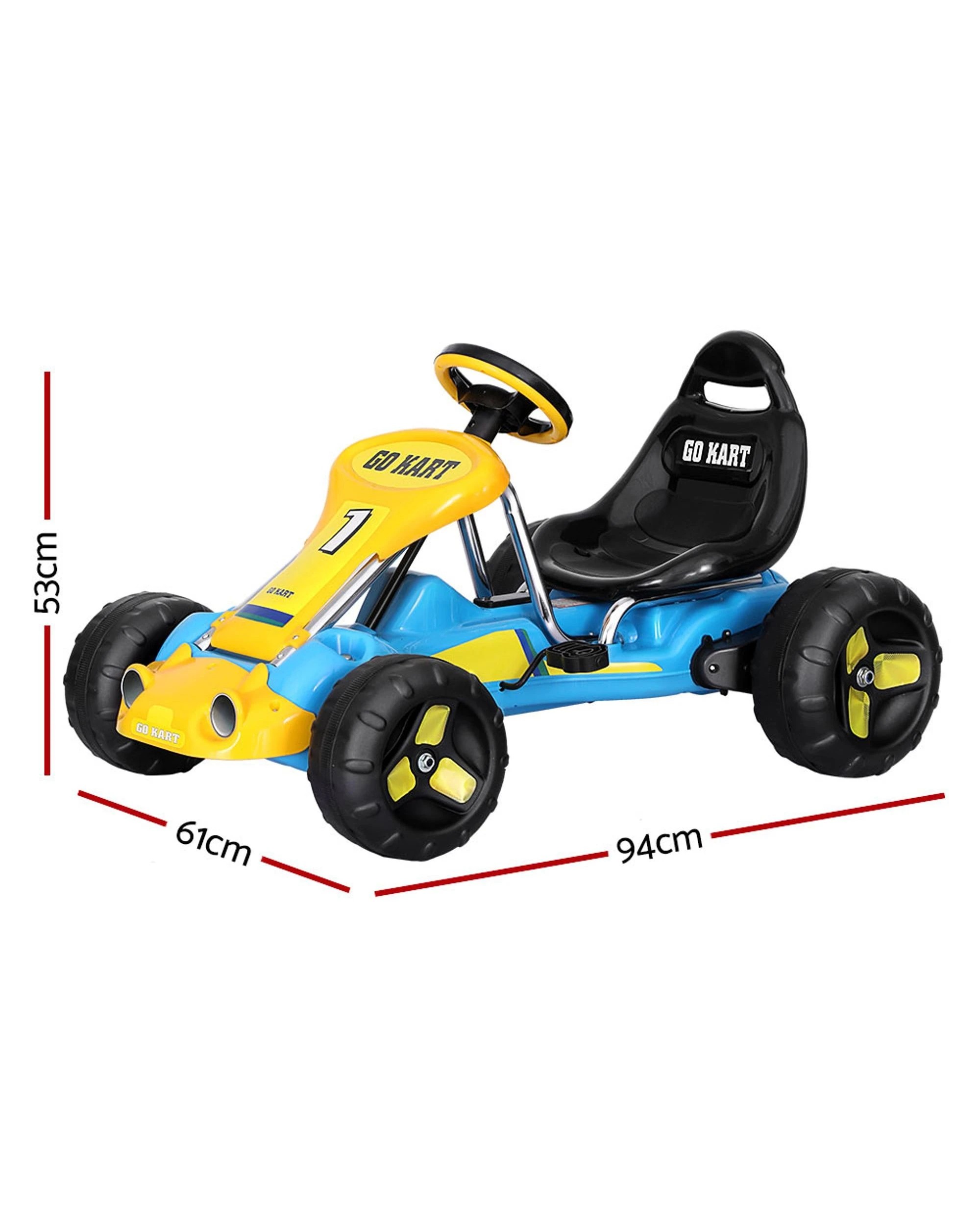 2 Rigo Kids Pedal Go Kart Ride On Toys Racing Car Plastic Tyre - Blue, 2 of 5