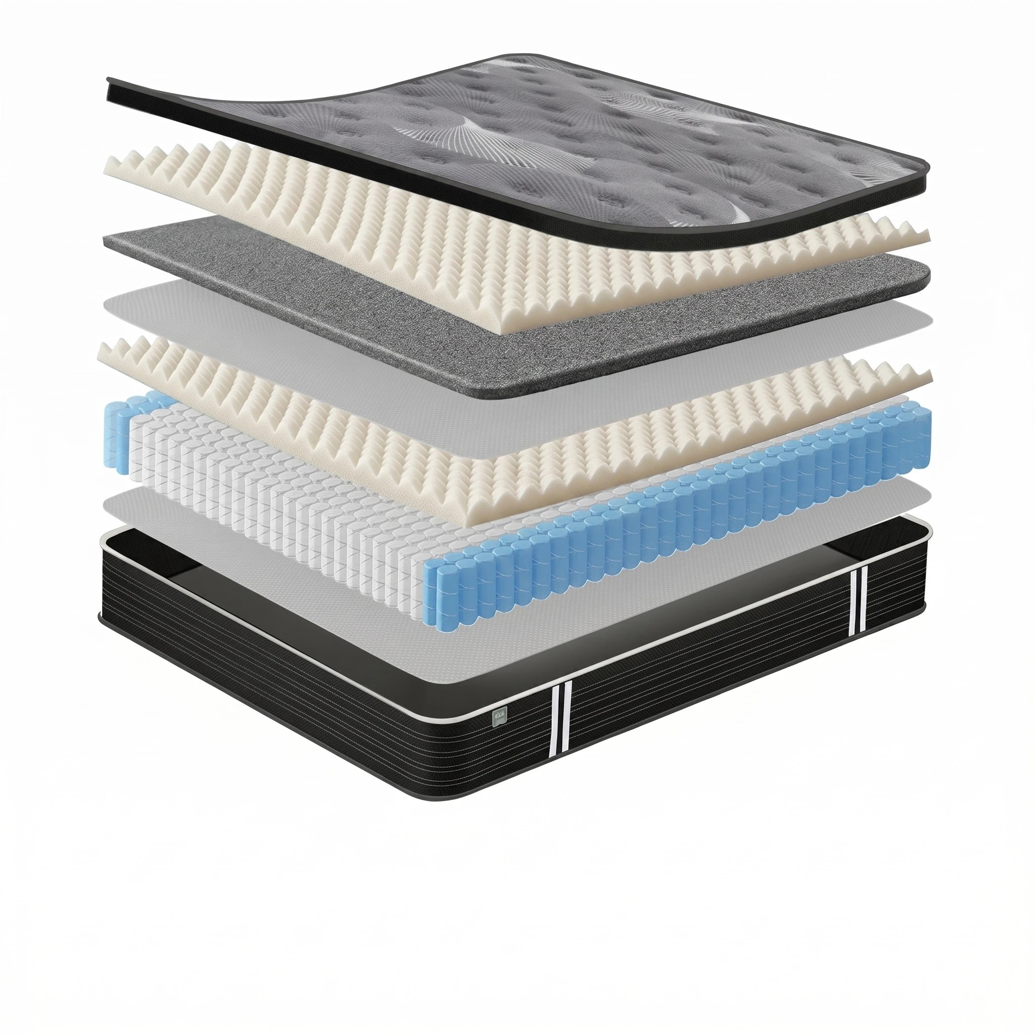 4 Giselle Bedding Mattress 35cm Euro Top with Graphene Cooling Comfort Medium Firm - Single Bed - Grey, 4 of 8
