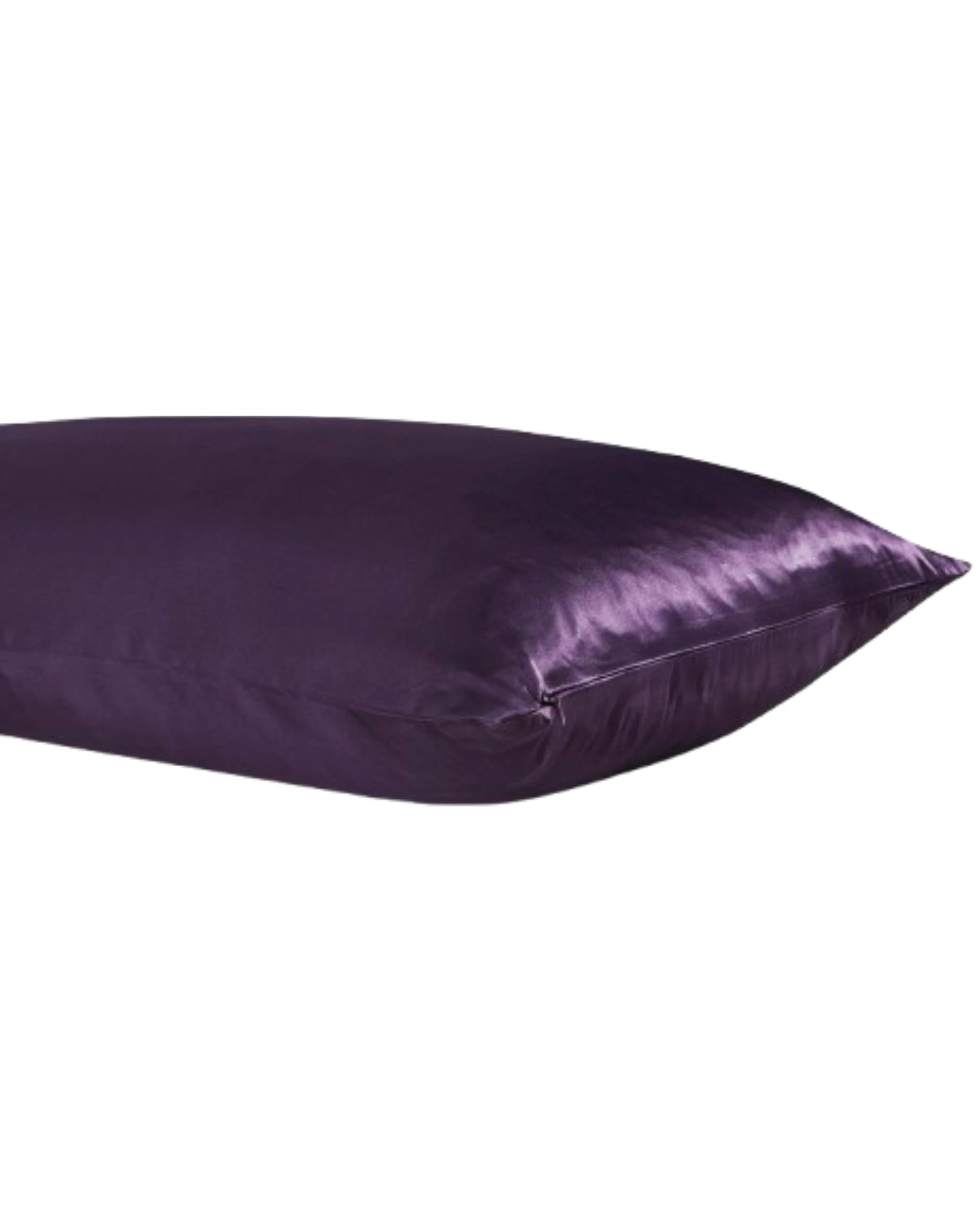3 Gioia Casa 2-Pack Mulberry Silk Pillowcases Soft Hypoallergenic - Dark Purple, 3 of 3