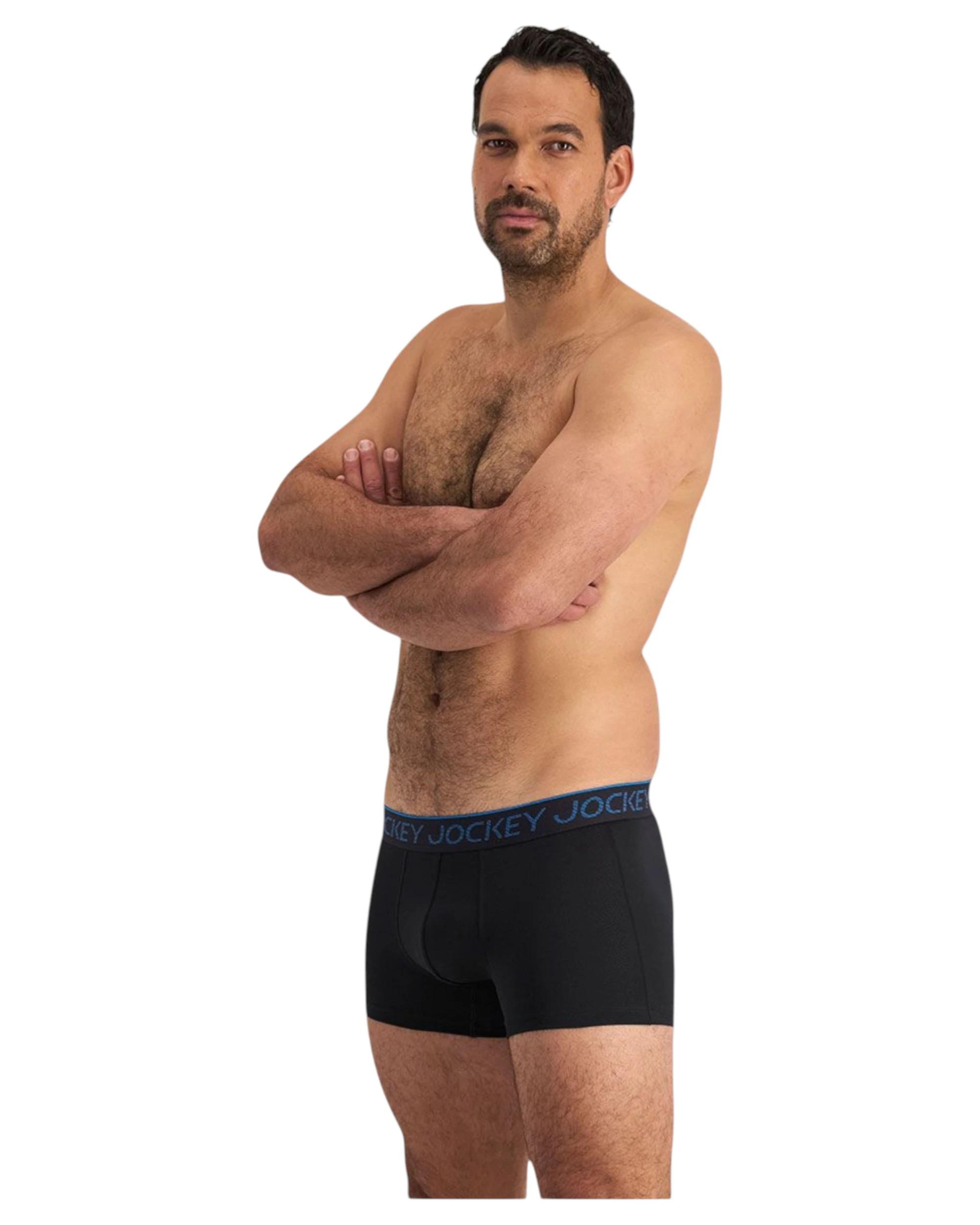 2 Jockey Mens Cool Active Trunks Black Underwear BLACK, 2 of 3