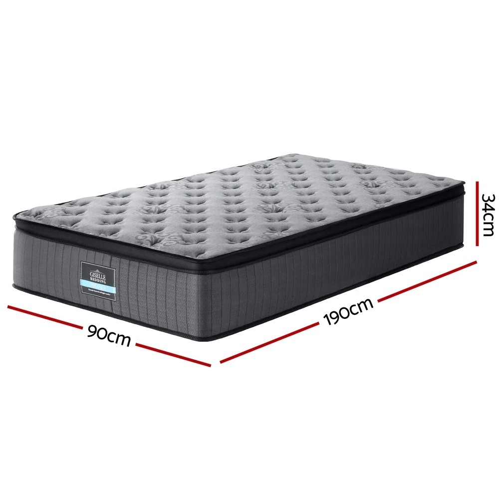 2 Bed Mattress Giselle 34cm Single - Single Bed - Grey, 2 of 7