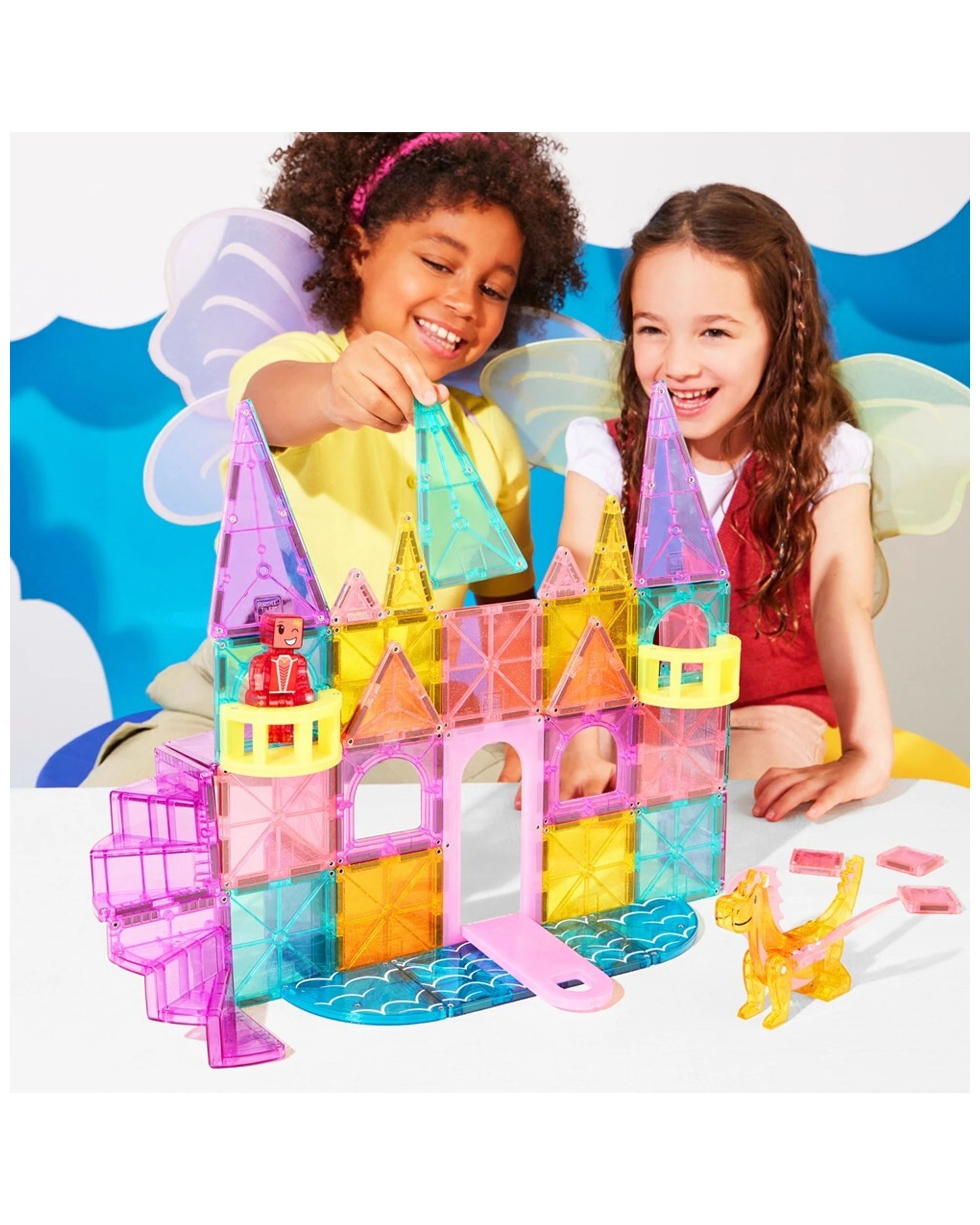 2 Magna-tiles 48pc Castle Dlx Set With Micromags Kids Building Toy 3 Plus - Multi, 2 of 2