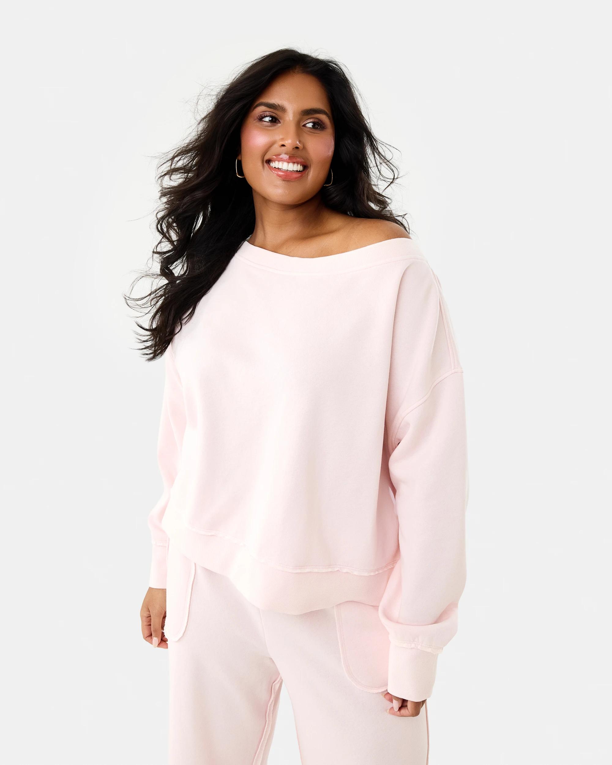 3 Off The Shoulder Sweatshirt Bllet Pink, 3 of 10