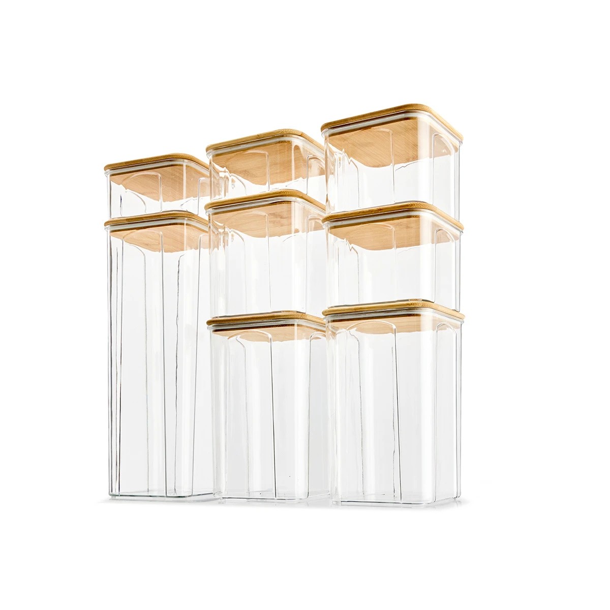 3 Bamboo Lid Food Storage Set, 8 Piece - Anko - Clear, 3 of 10