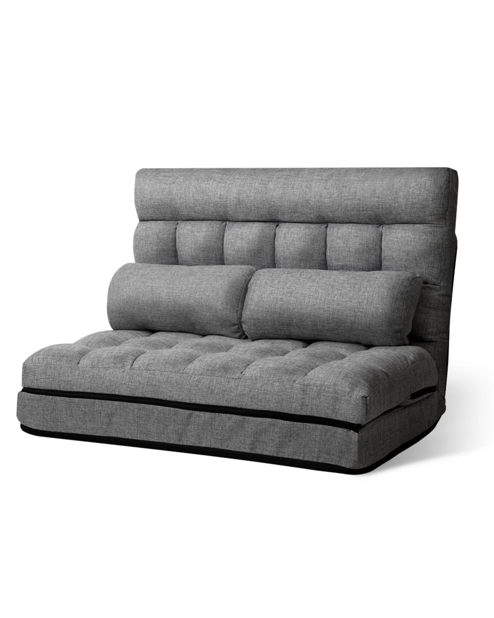 1 Artiss Lounge Sofa Bed 2-seater  Fabric - Grey, 1 of 6