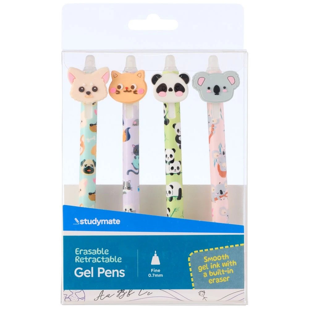 1 Studymate Novelty Erasable Gel Pen Animal 4 Pack, 1 of 5