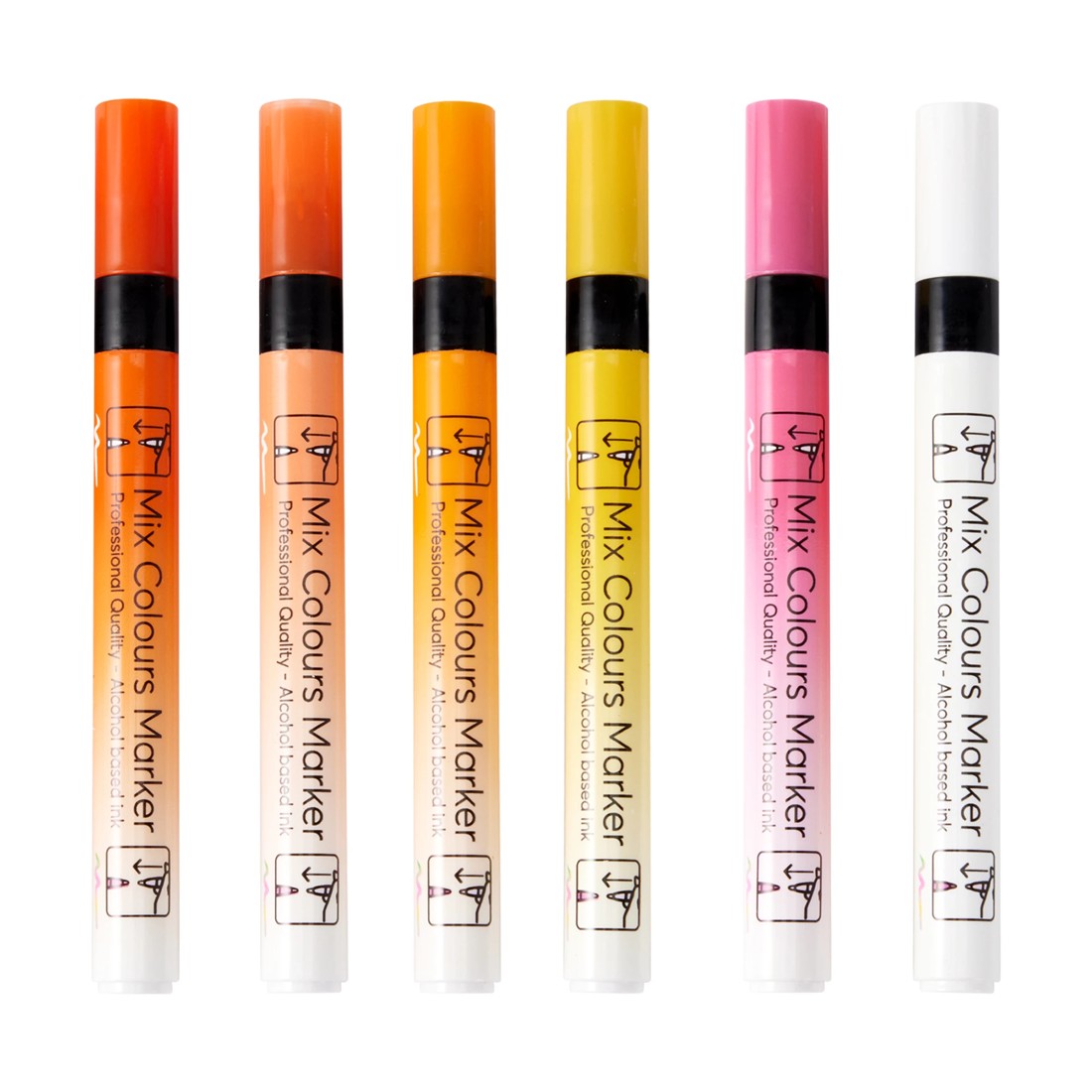 2 6 Pack Mix Colour Markers - Sunset, 2 of 4