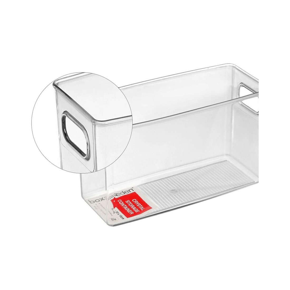 3 Boxsweden Crystal Storage Container 25cm Medium Fridge Pantry Organiser - Plastic With Handles.
 - Clear, 3 of 3