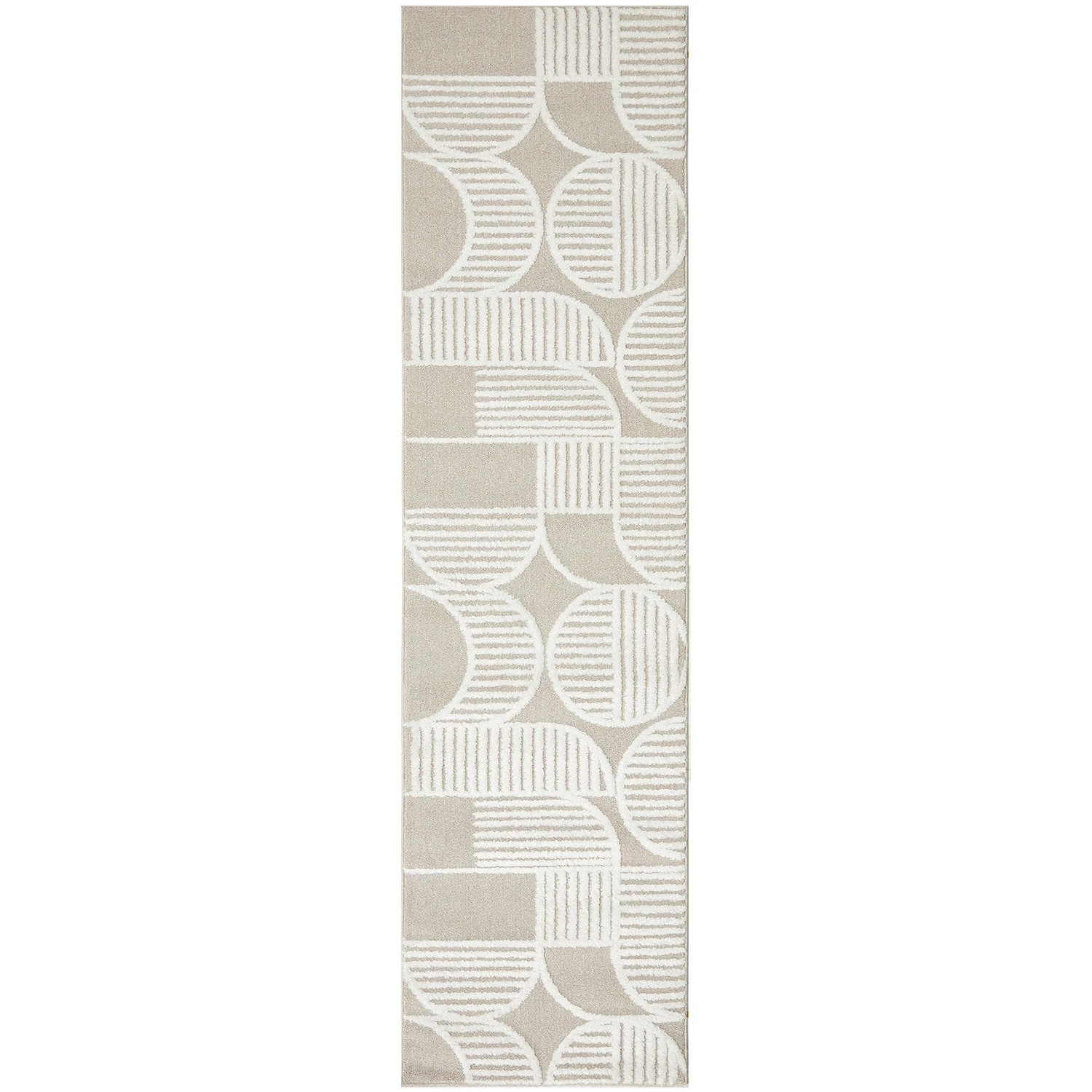 2 Common Ground Rugs Nirvana Leo 400x80cm - Large Runner Power Loomed Pet Friendly Rug - Beige, 2 of 7