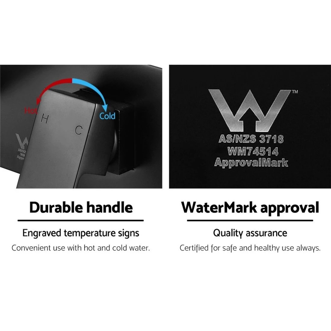 1 Cefito Bathroom Basin Mixer Tap Separate Faucet Vanity Laundry - Black, 1 of 4