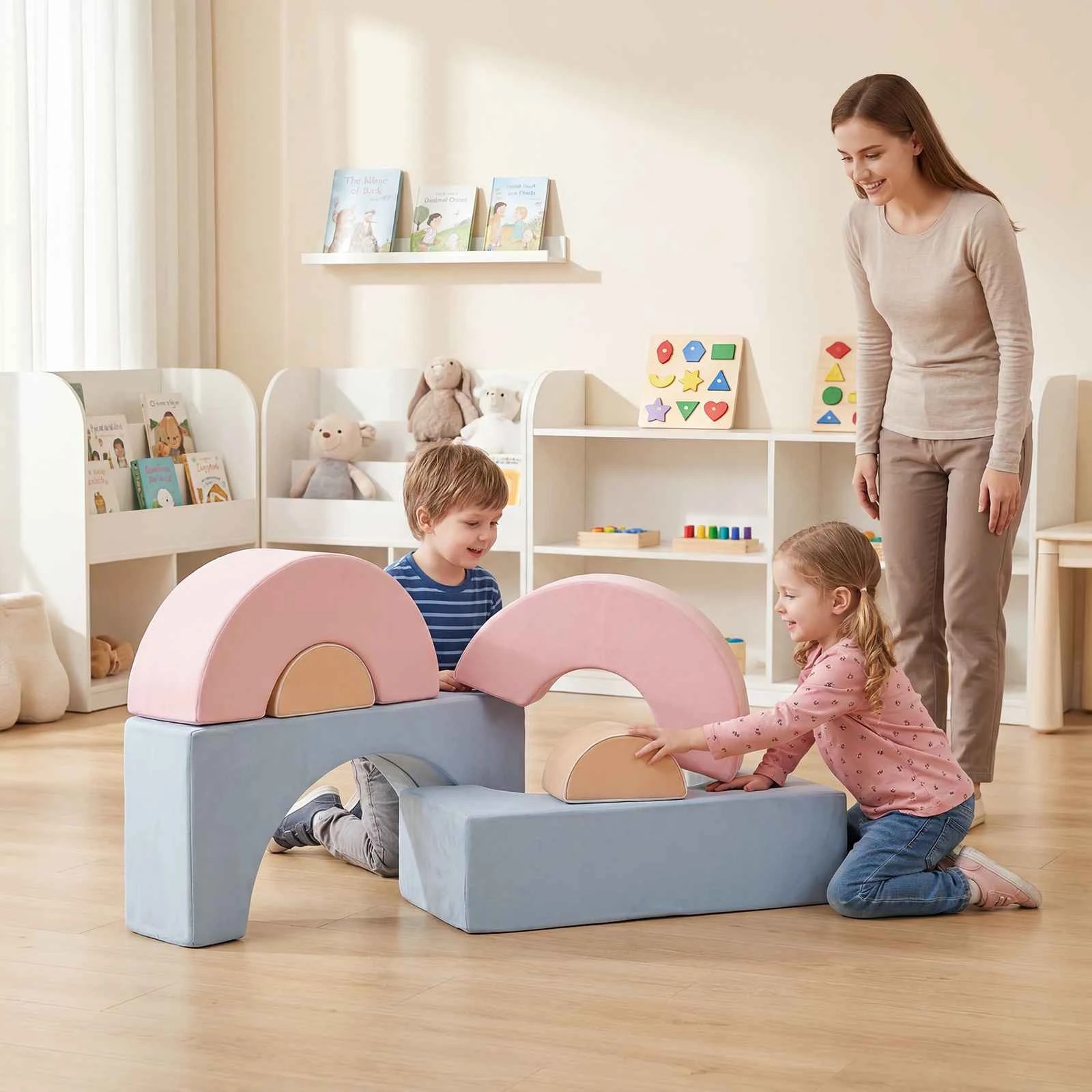 3 Costway 6 Piece Crawl & Climb Foam Play Set Climbing Blocks Soft Toy - Multi, 3 of 3