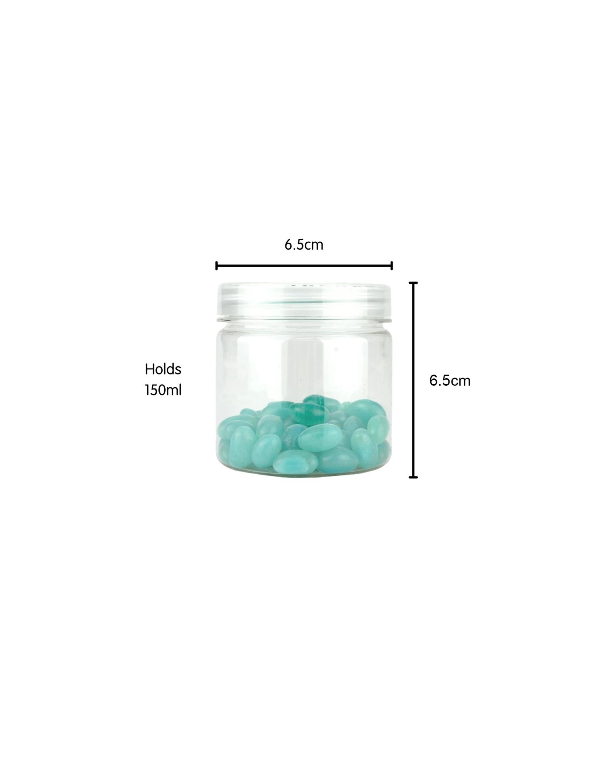 2 Partyrama Clear Plastic Round Screw Top Jar 150ml, 2 of 3