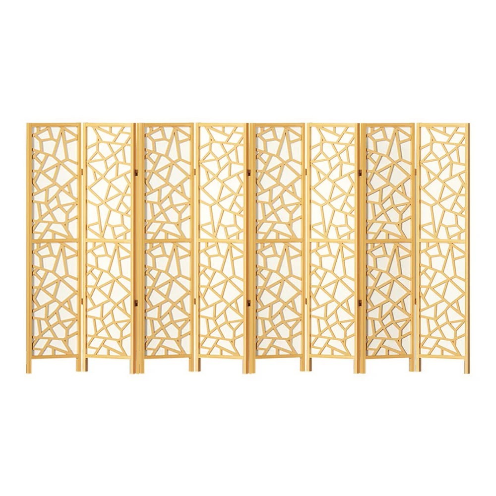 1 Artiss 8 Panel Room Divider Screen 325x170cm Clover Natural - Natural, 1 of 7