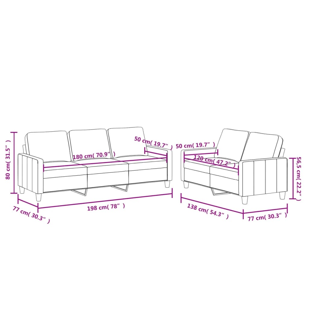 6 Vidaxl 2 Piece Sofa Set With Cushions Cappuccino Faux Leather - Brown, 6 of 6