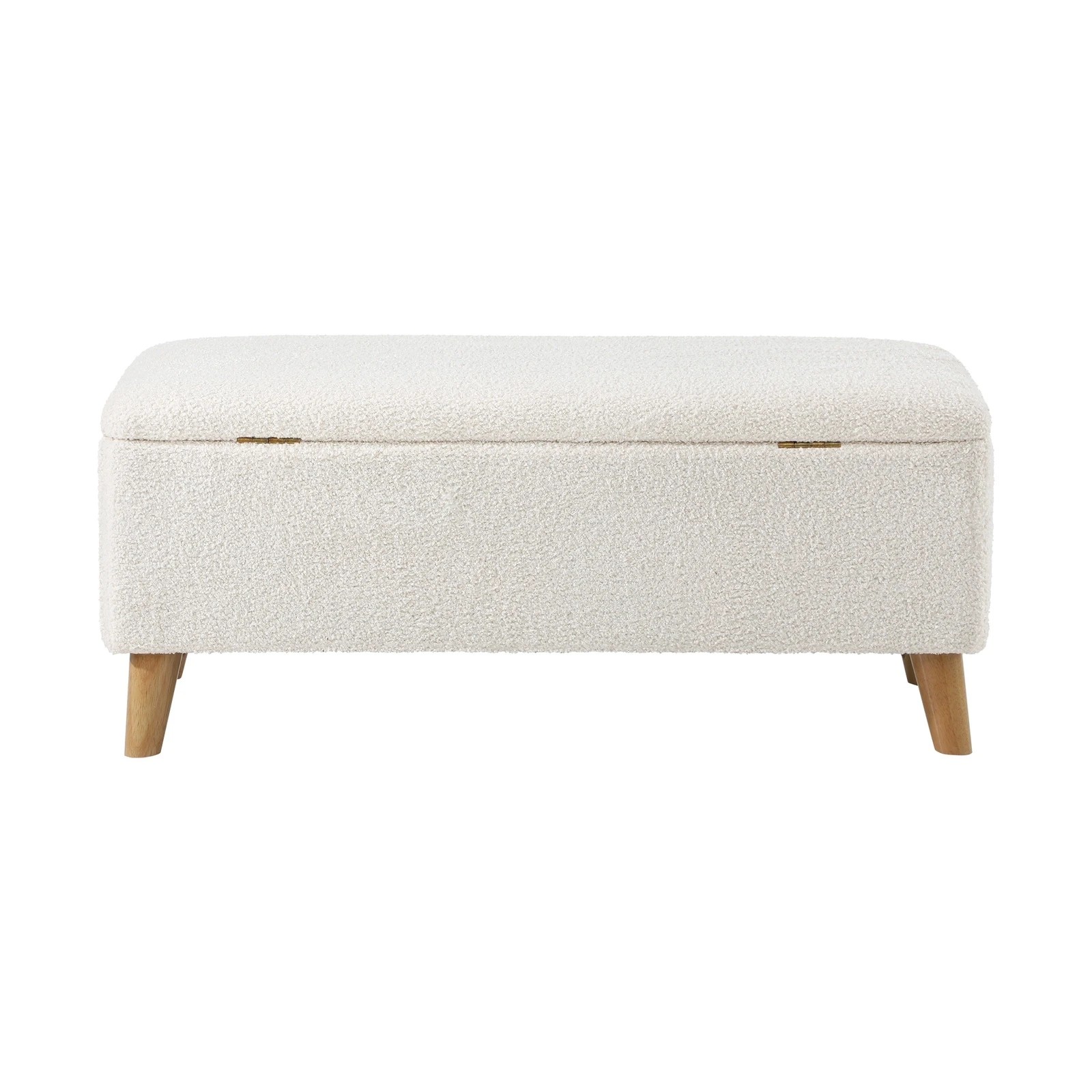 8 Oikiture Storage Ottoman Blanket Box Chest Toy Foot Stool Sherpa
 - White, 8 of 10