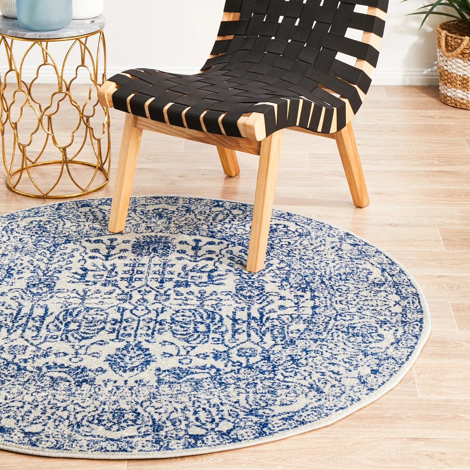 2 Common Ground Rugs Encore 256 200x200cm Round - Medium Pet Friendly Rug - Blue, 2 of 7
