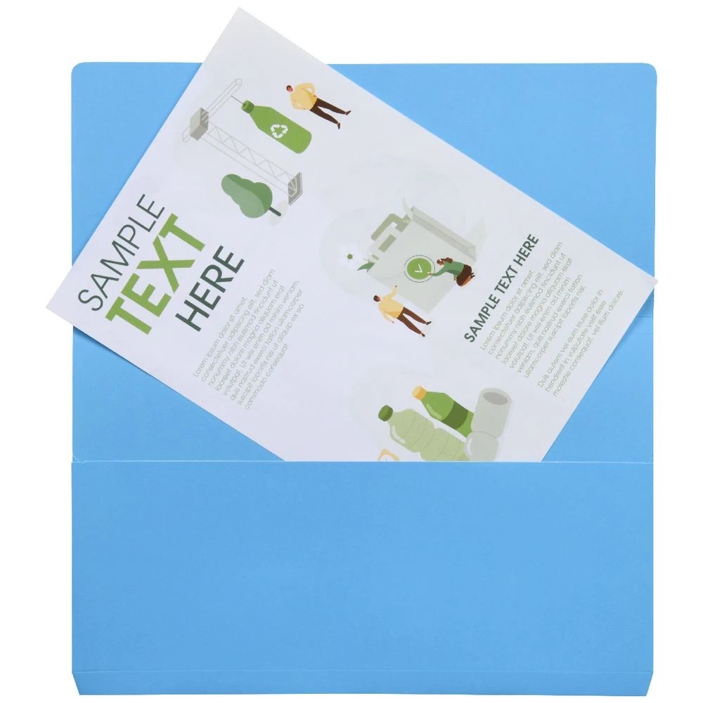 3 J.Burrows Foolscap Document Wallet 220gsm Blue, 3 of 3