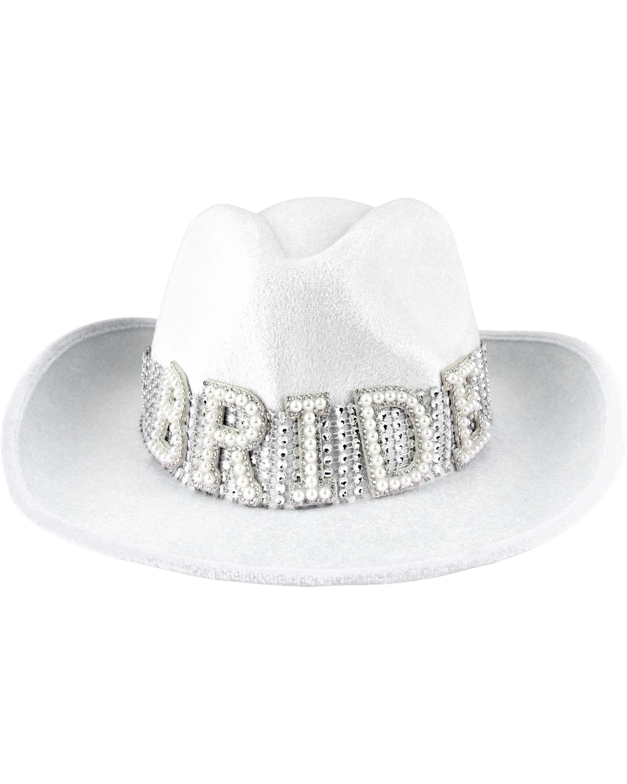 2 Partyrama White Bride to Be Rhinestone Jewelled Cowboy Hat - White, 2 of 2