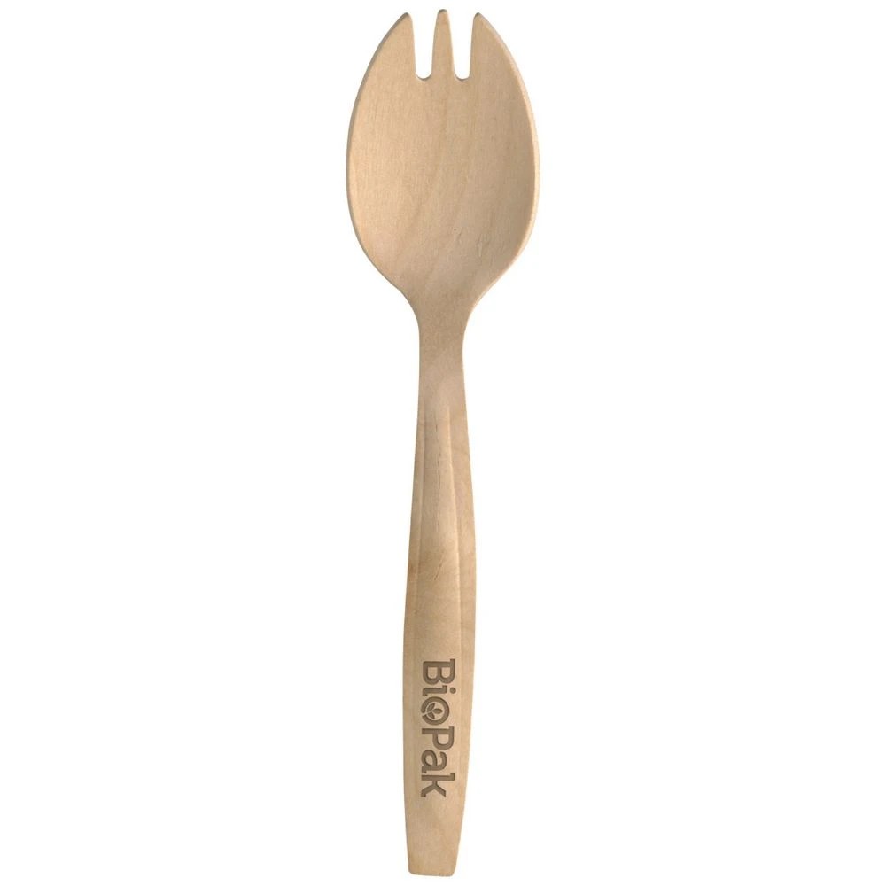 1 BioPak Wooden Sporks 16cm 1000 Pack, 1 of 1