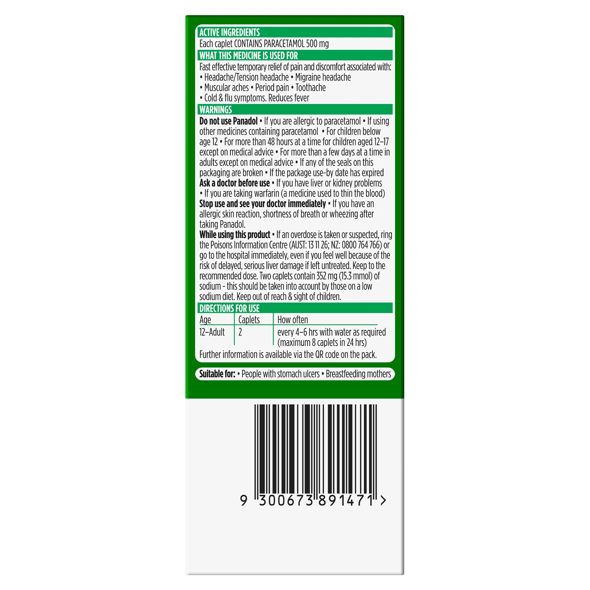 3 16 Pack Panadol Rapid Paracetamol 500mg, 3 of 11