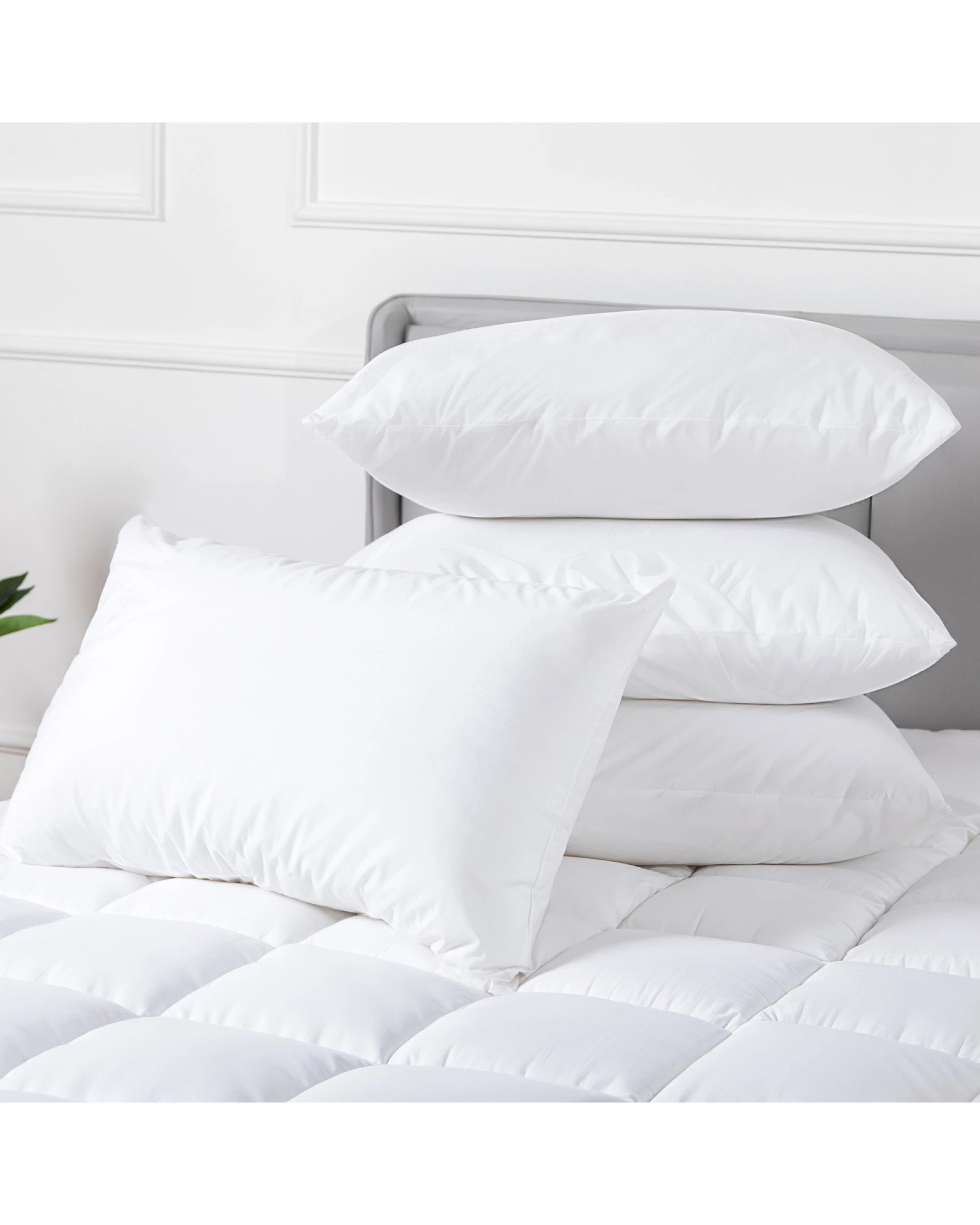 4 Hacienda 100 Percent Cotton Pillow Cover with 800g Poly Fill Hypoallergenic, Antibacterial, and Cooling Technology 4 PK, 4 of 7