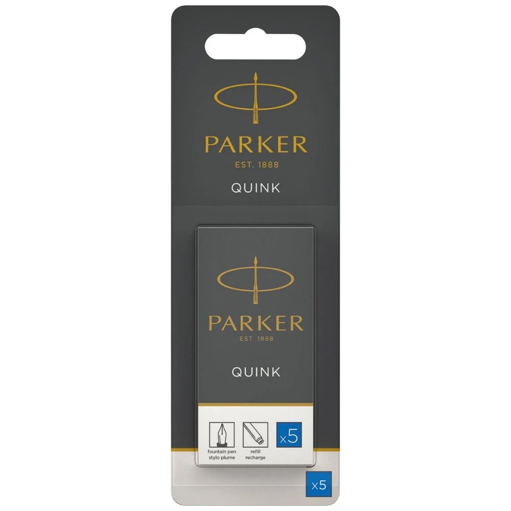 1 Parker Quink Ink Cartridges Blue 5 Pack, 1 of 4
