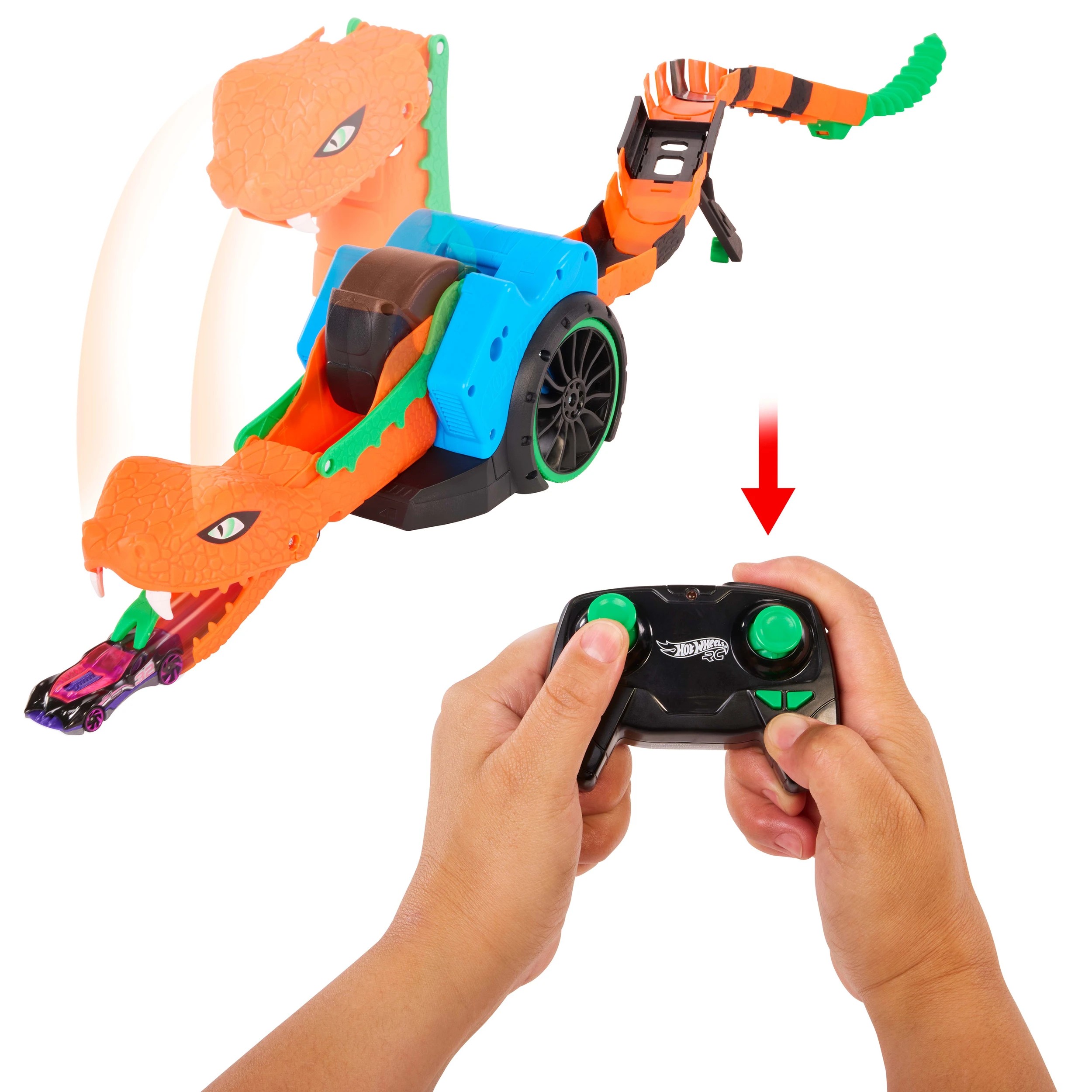6 Hot Wheels Let’s Race Slither ‘N Strike RC & 1 Toy Car, 6 of 7