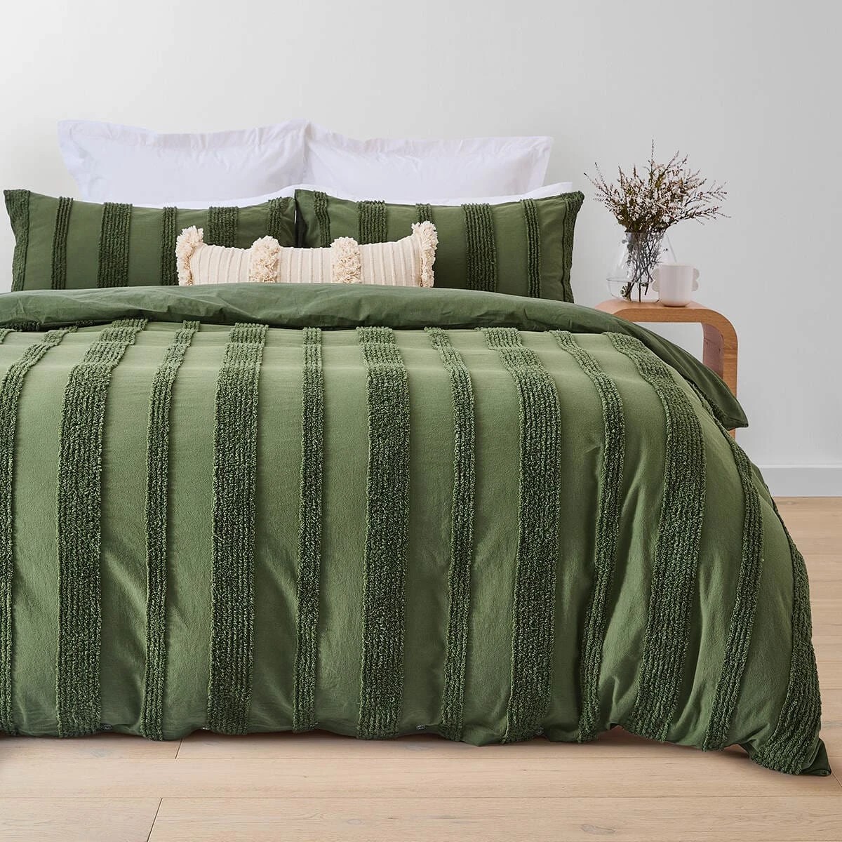 1 Willow Cotton Quilt Cover Set - King Bed, Forest, 1 of 6