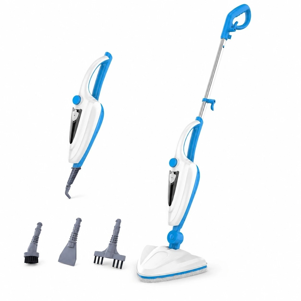 1 MyGenie Vortex 10-in-1 Steam Mop, 1400W Multi-Surface Cleaner & Handheld Steamer - Blue / White, 1 of 4