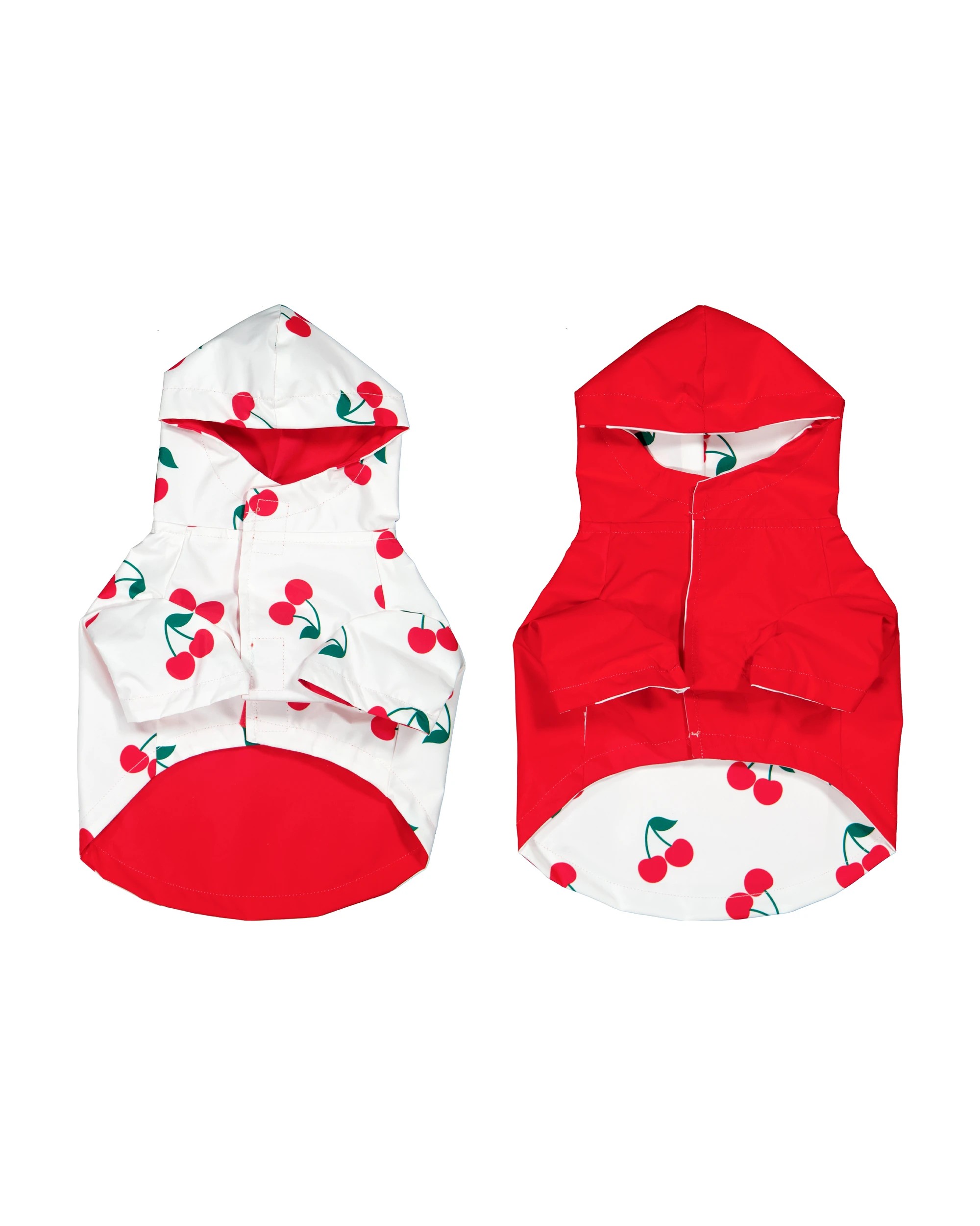 6 Pet Reversible Cherry Raincoat - Small, 6 of 10