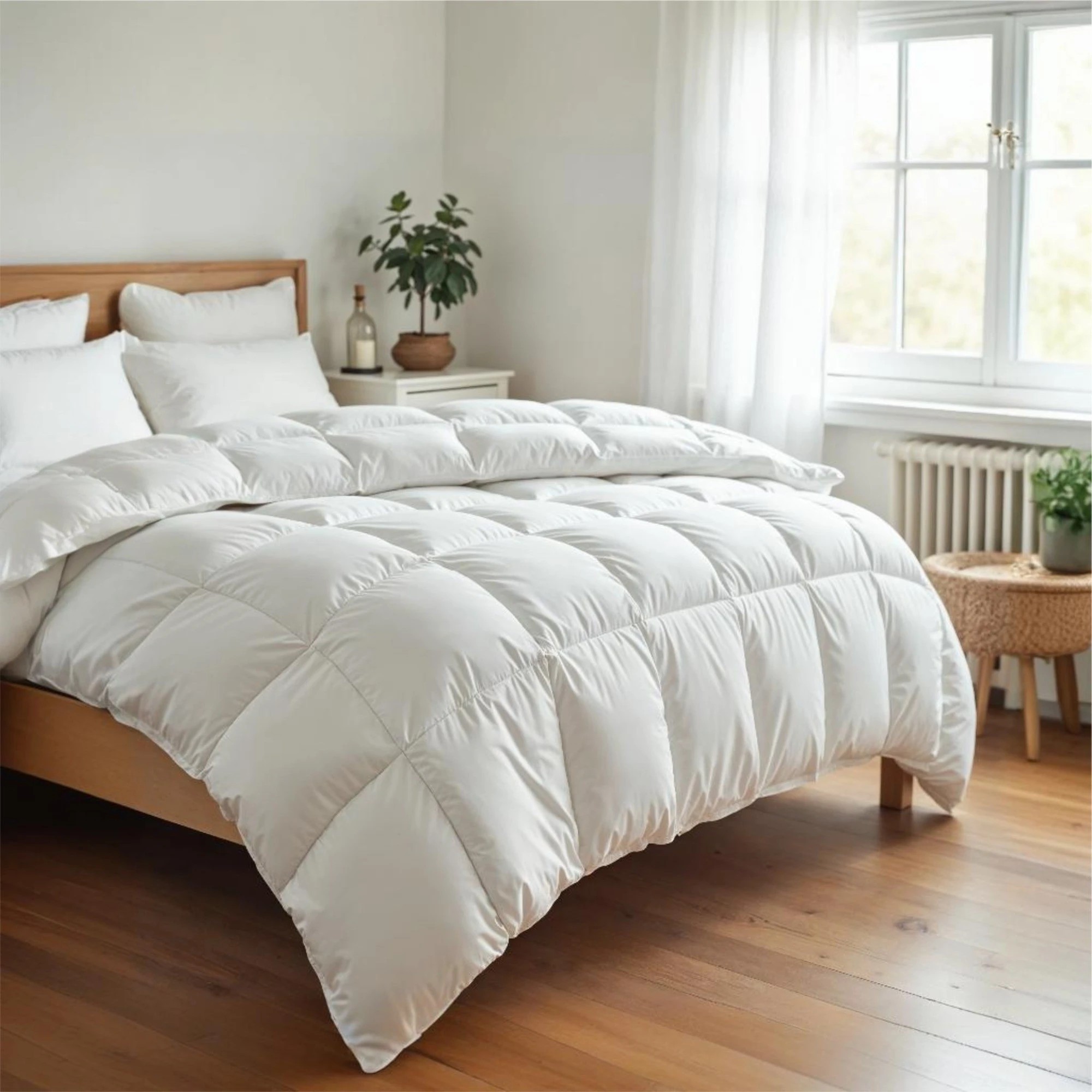2 Casa Decor Silk Touch Quilt 360GSM All Seasons Antibacterial Hypoallergenic - Double Bed - White, 2 of 4