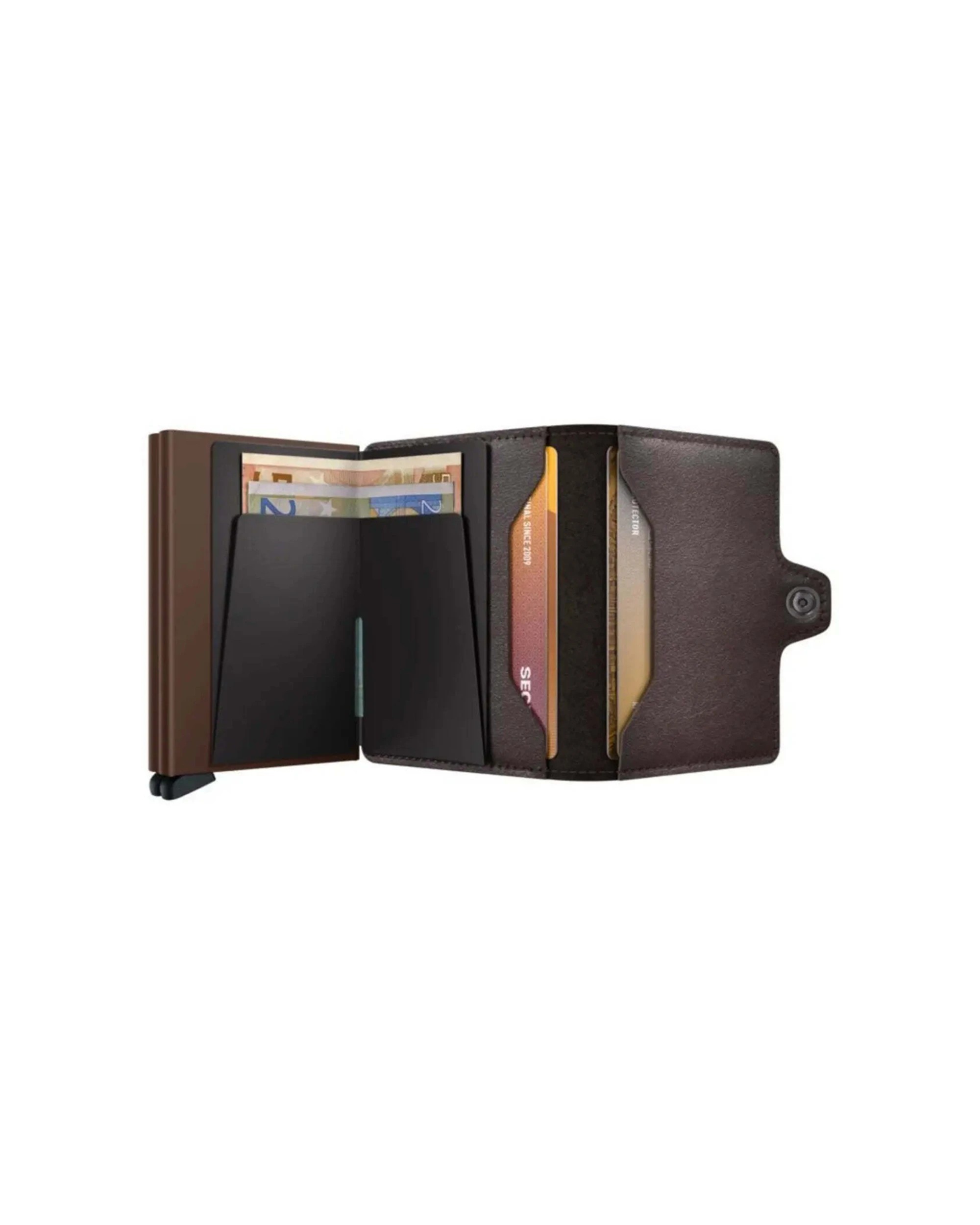 4 Secrid Twinwallet Compact RFID Wallet Original Chocolate Aluminium Leather - Brown, 4 of 5